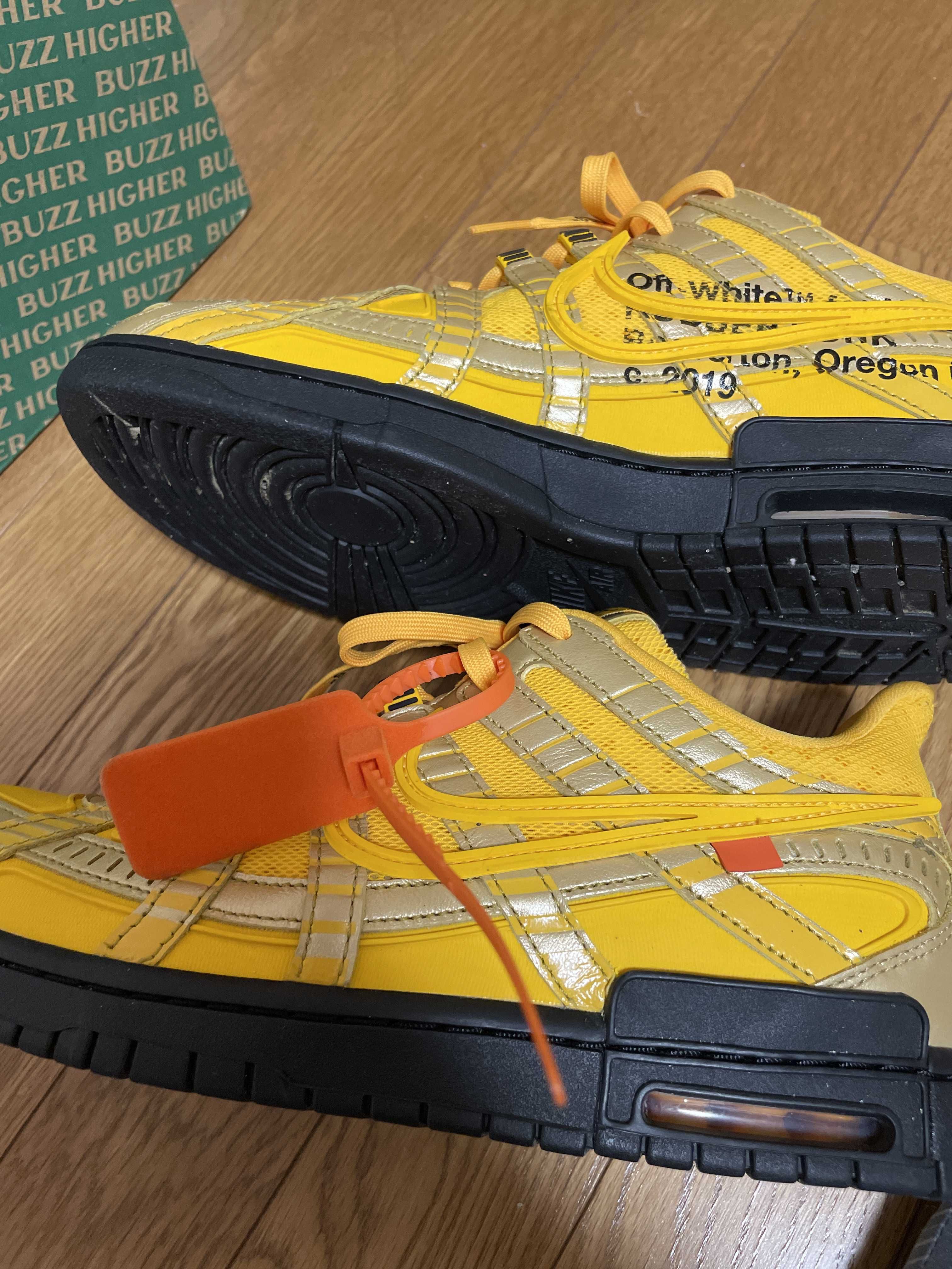 Off-White × Nike Air Rubber Dunk "University Gold"