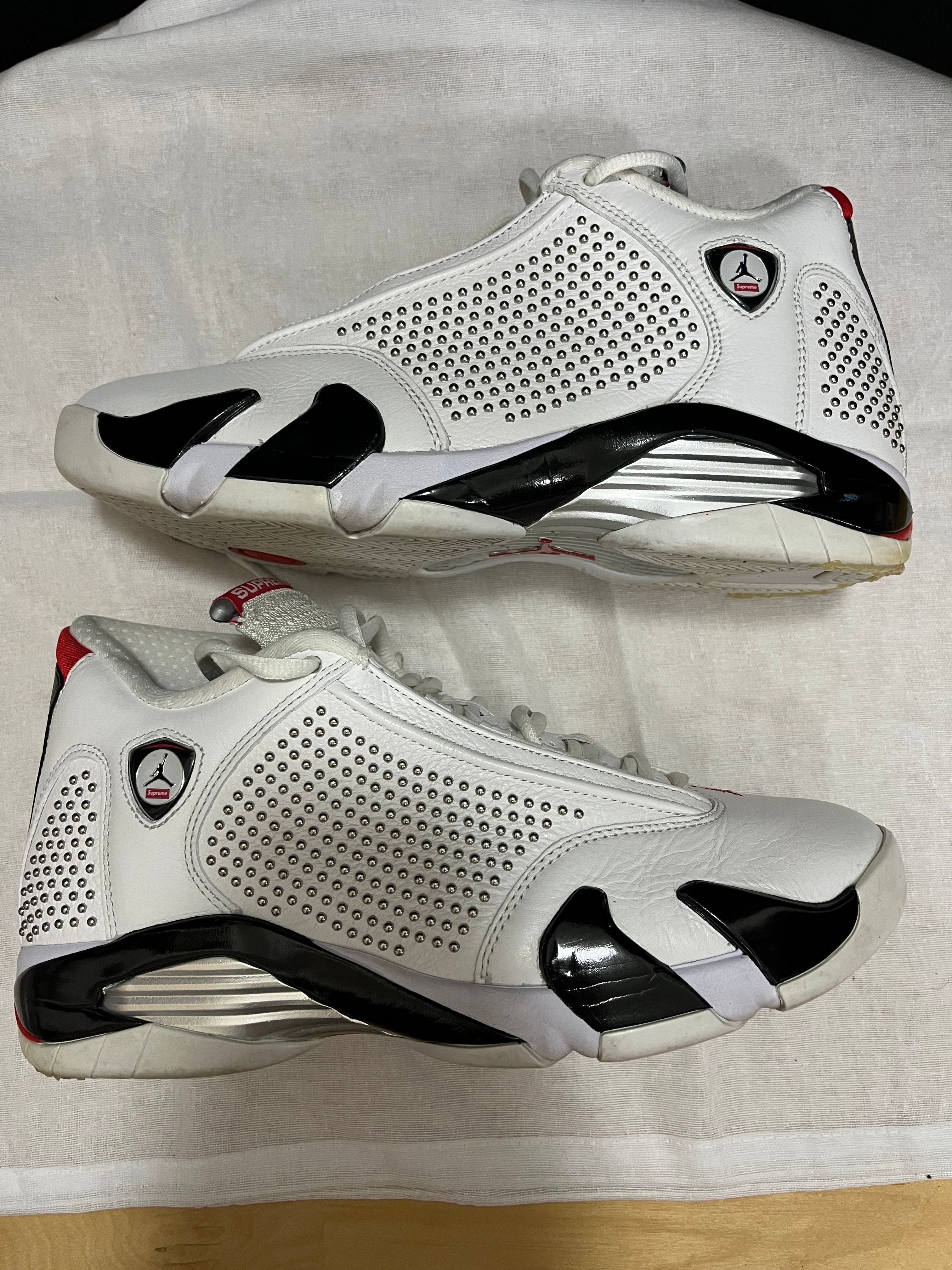Supreme × Nike Air Jordan 14 Retro "White/University Red"