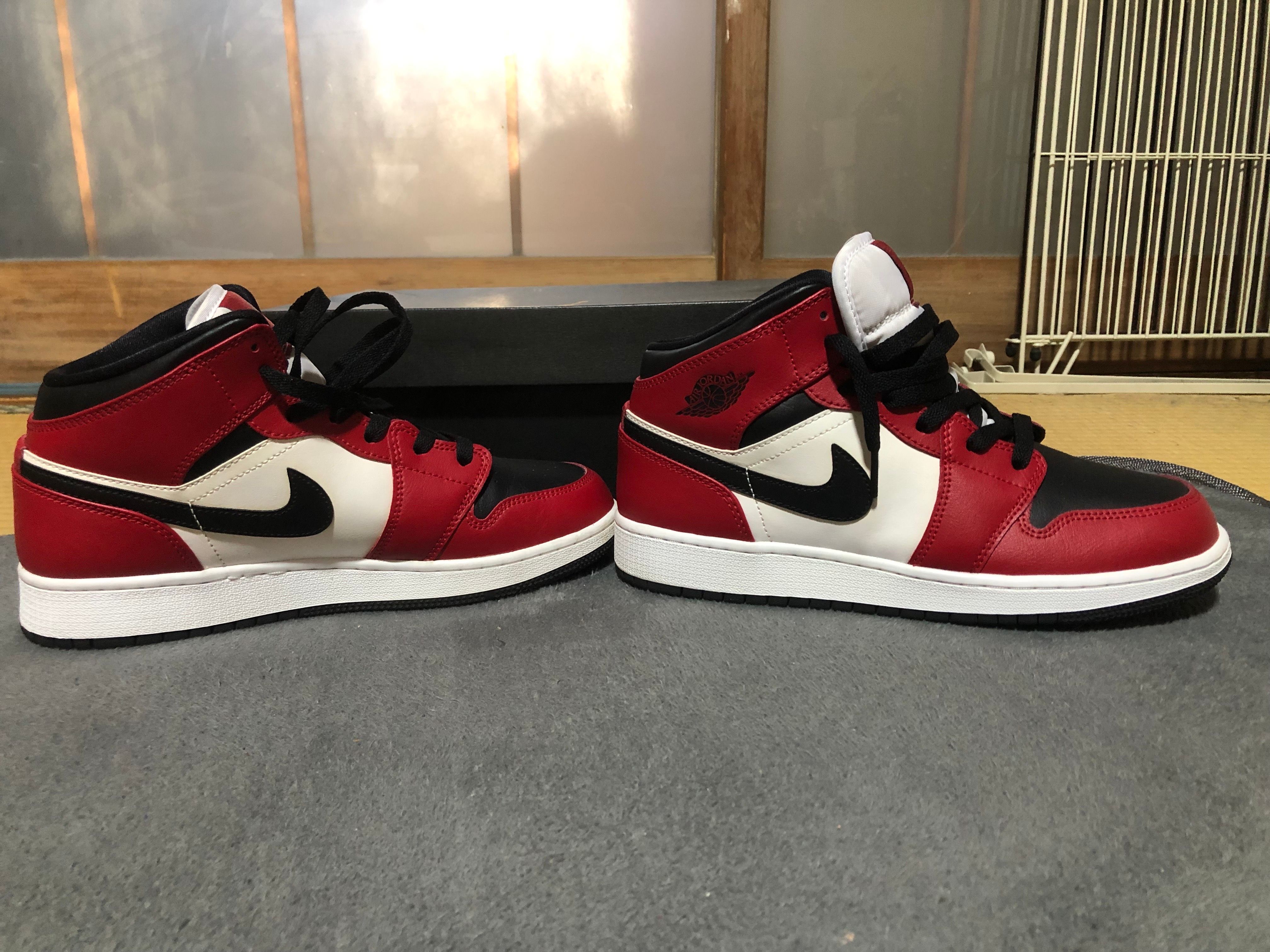 Nike GS Air Jordan 1 Mid "Black/Gym Red-White"