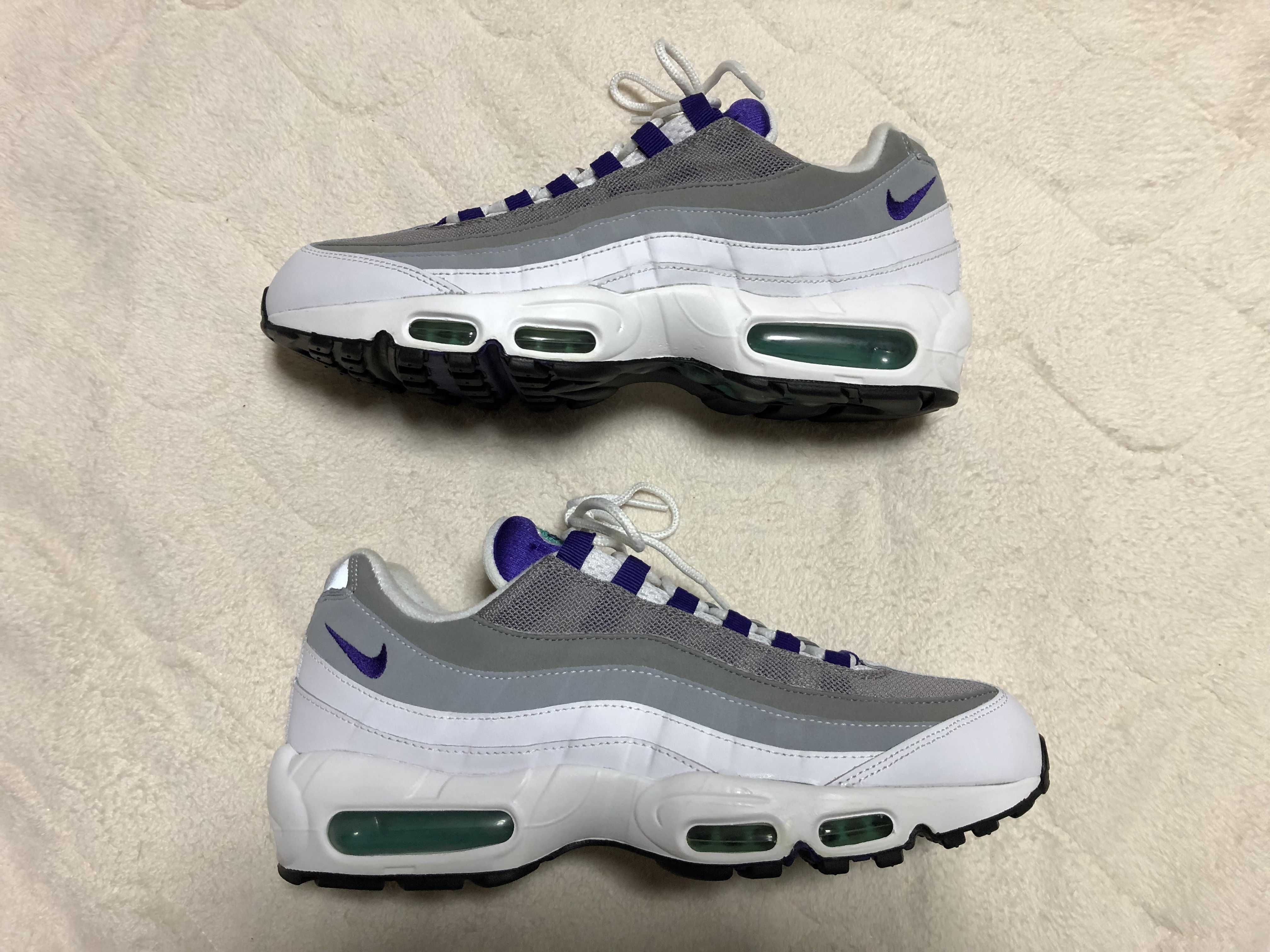 Nike Air Max 95 Original "White/Court Purple/Emerald Green/Wolf Grey" (2015)