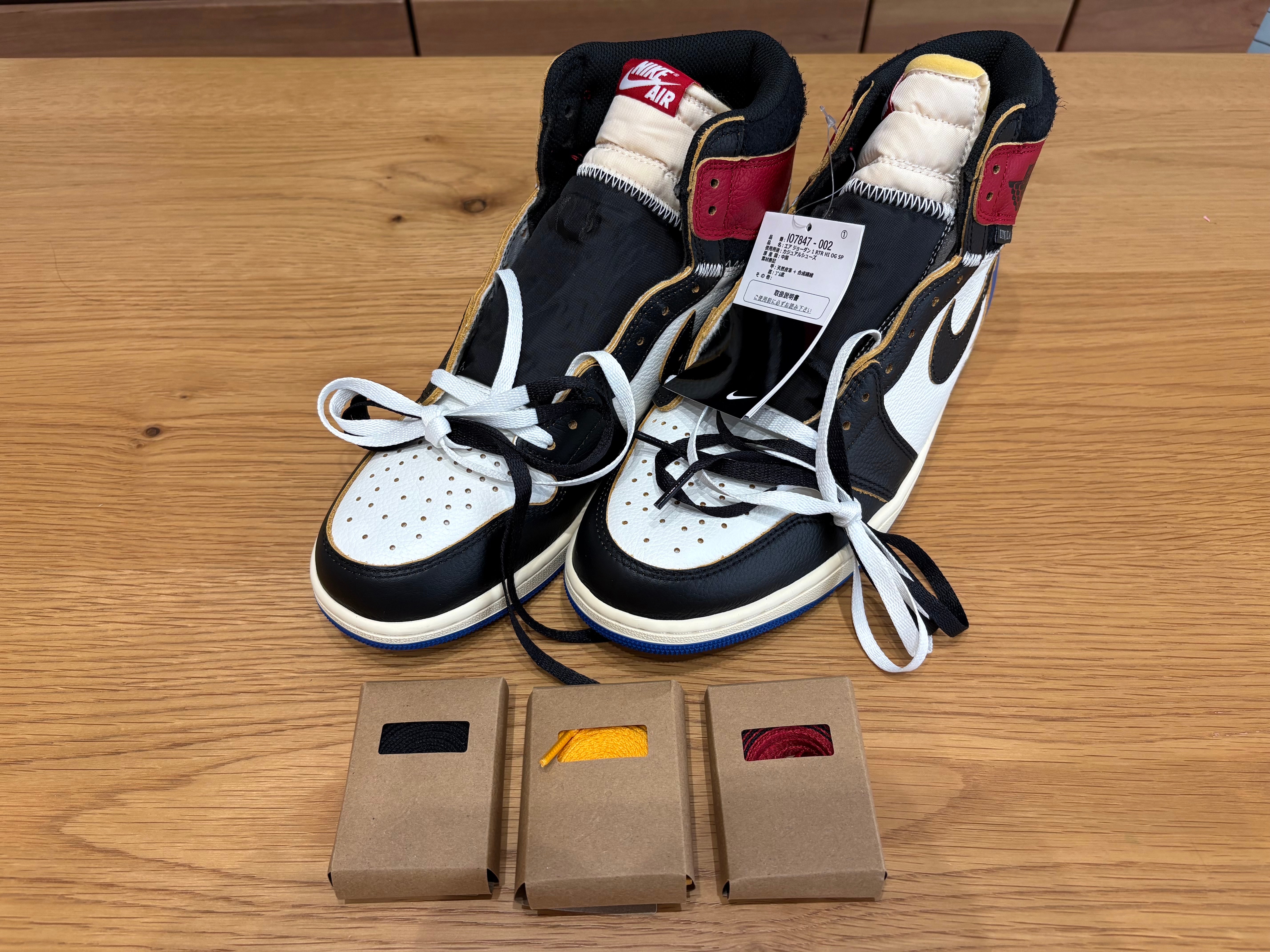fragment design × UNION × Nike Air Jordan 1 High OG "Black/Varsity Red"