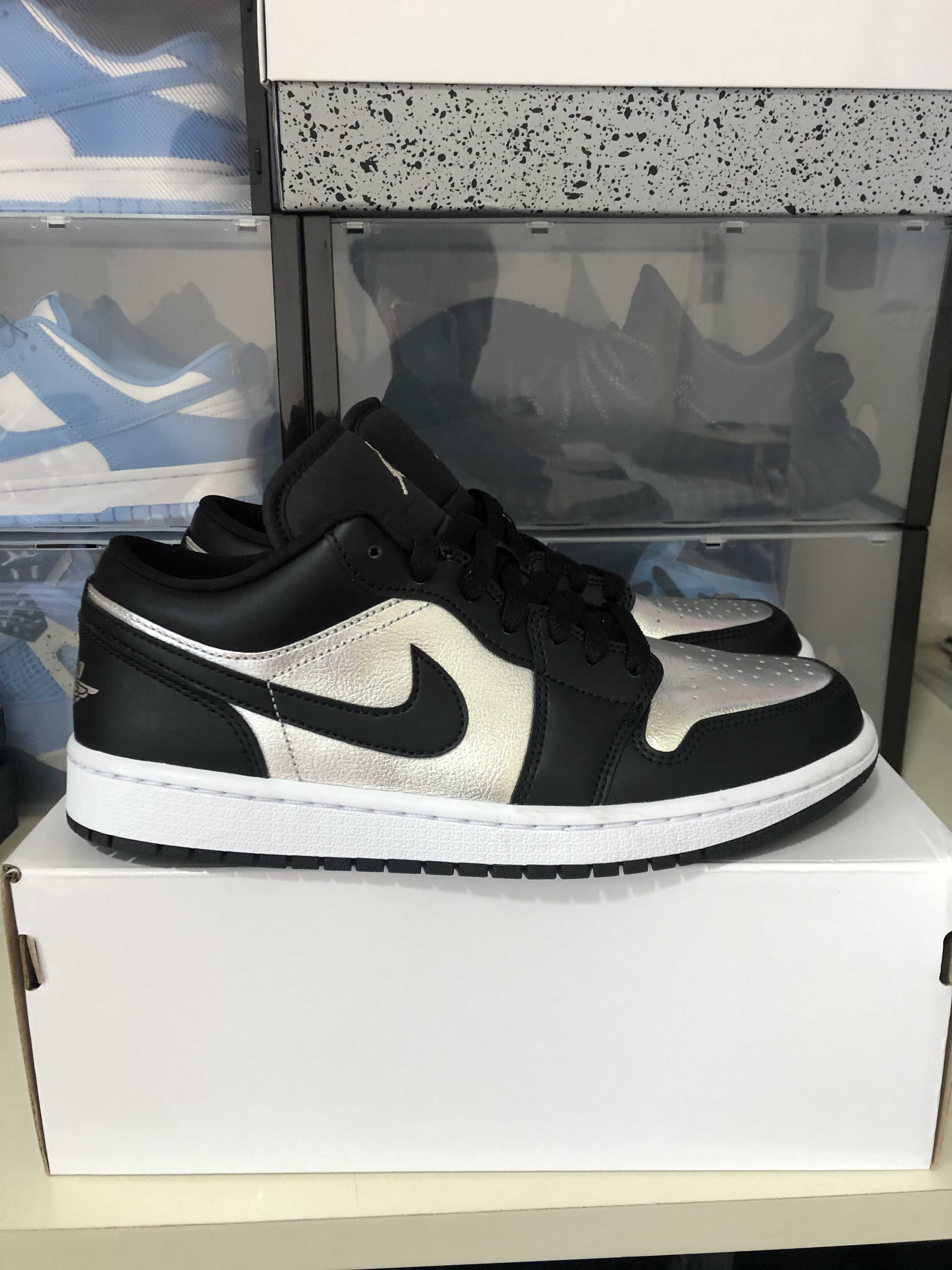 Nike Women's Air Jordan 1 Low SE "Black/Metallic Silver"