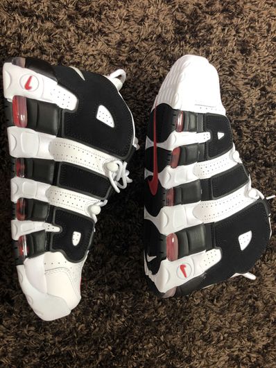 NIKE AIR MORE UPTEMPO "WHITE/BLACK/UNIVERSITY RED"(2020)