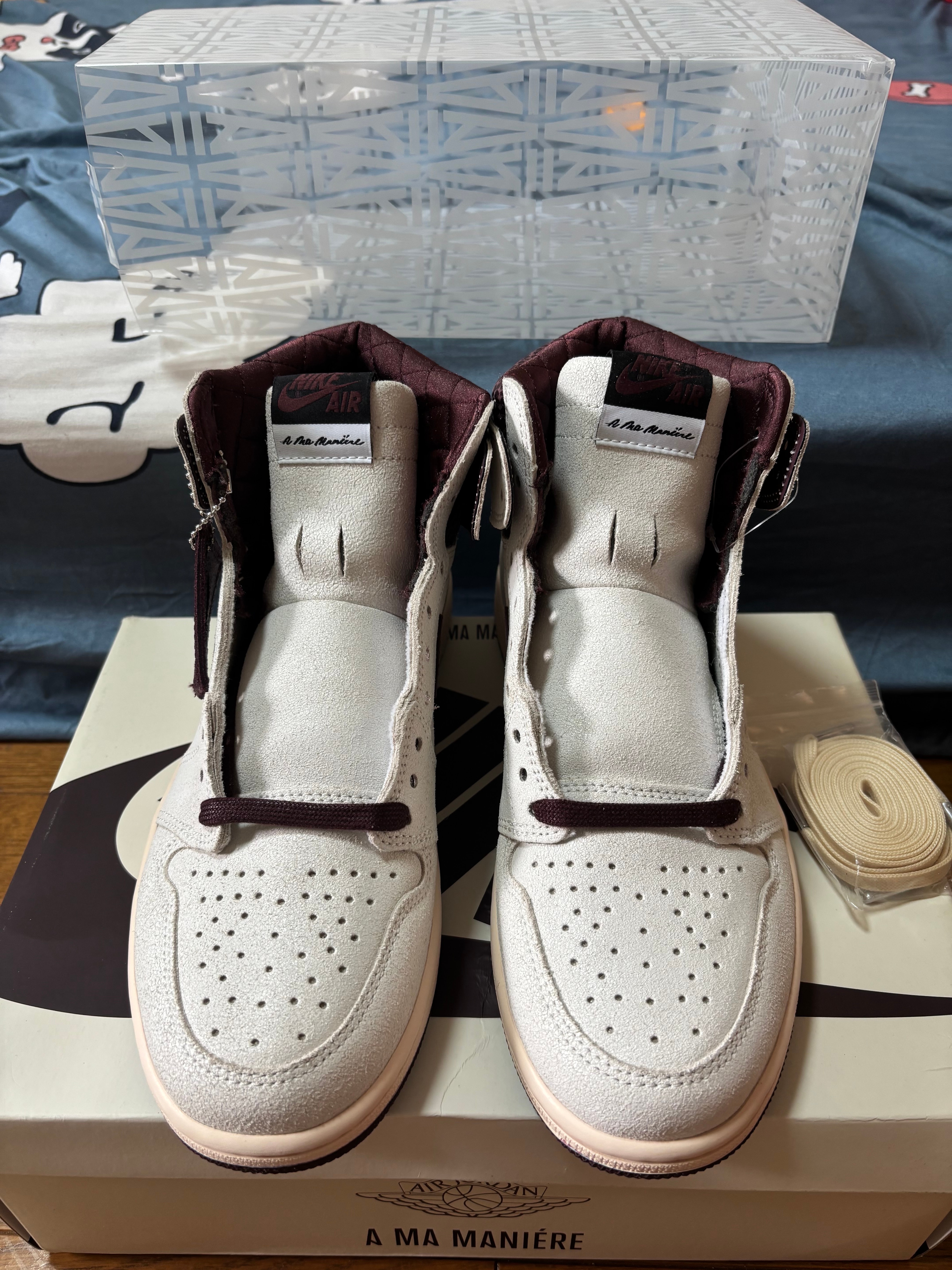 A Ma Maniere × Nike Air Jordan 1 Retro High OG "Sail and Burgundy"