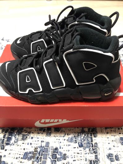 NIKE AIR MORE UPTEMPO GS "BLACK/WHITE"(2020)