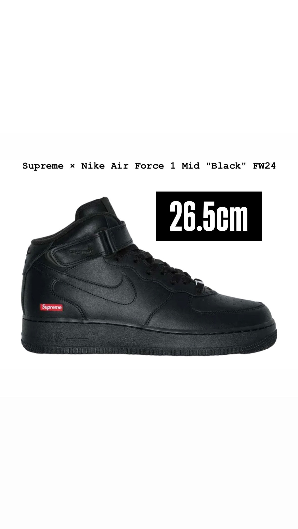 Supreme × Nike Air Force 1 Mid "Black" FW24
