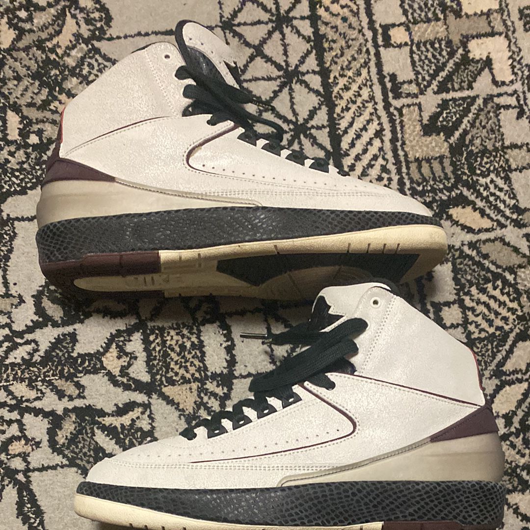 A Ma Maniere × Nike Air Jordan 2 "Airness/Sail and Burgundy"