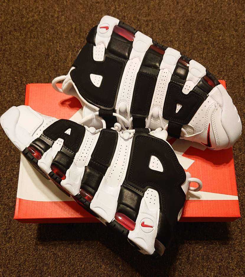 NIKE AIR MORE UPTEMPO "WHITE/BLACK/UNIVERSITY RED"(2020)