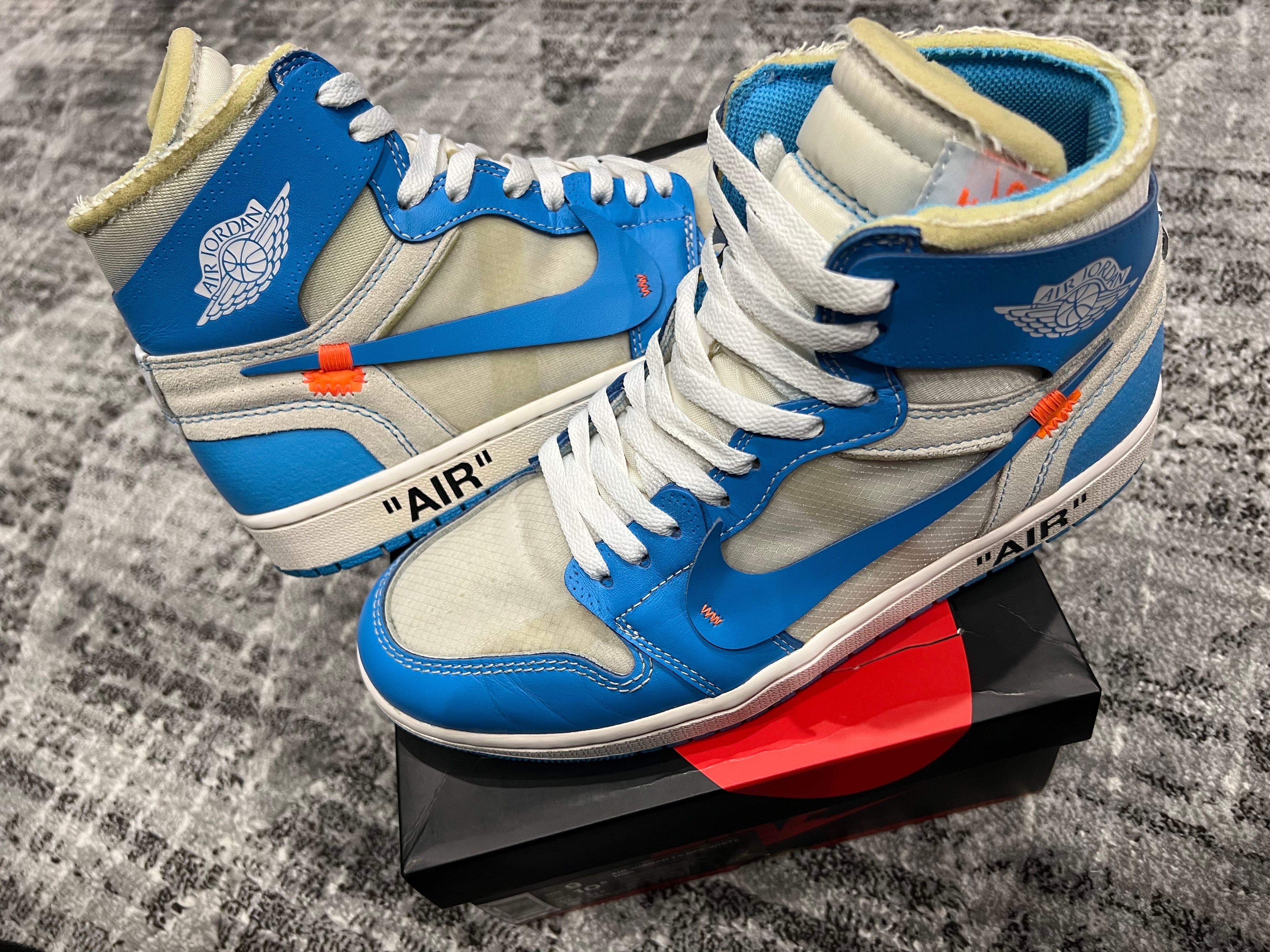 Off-White × Nike Air Jordan 1 High UNC "White/Dark Powder Blue"