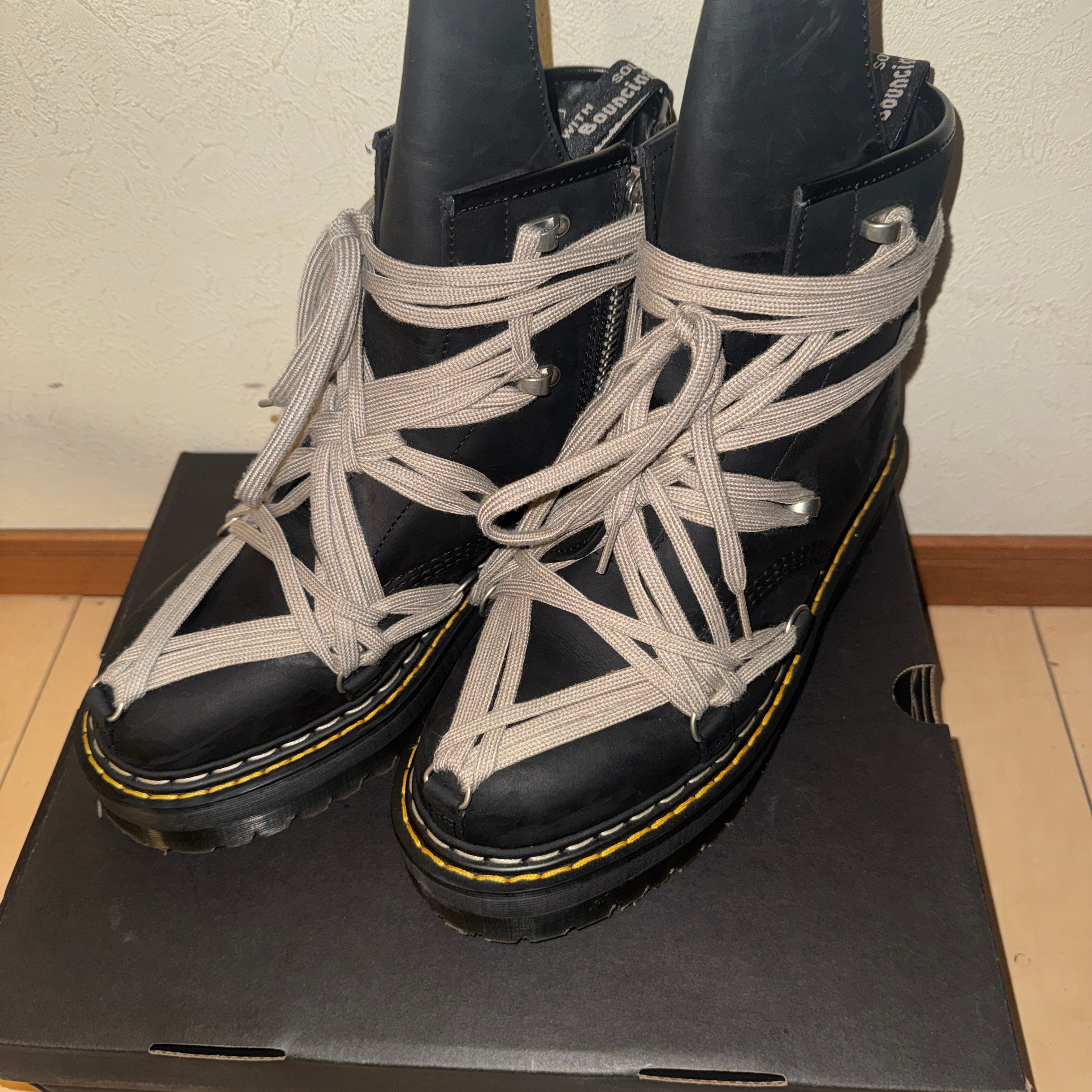 Rick Owens × Dr.Martens 1460 Quad Sole Megalace Boot "Black"