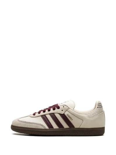 adidas Women's Samba OG "Wonder White/Maroon/Putty Grey"