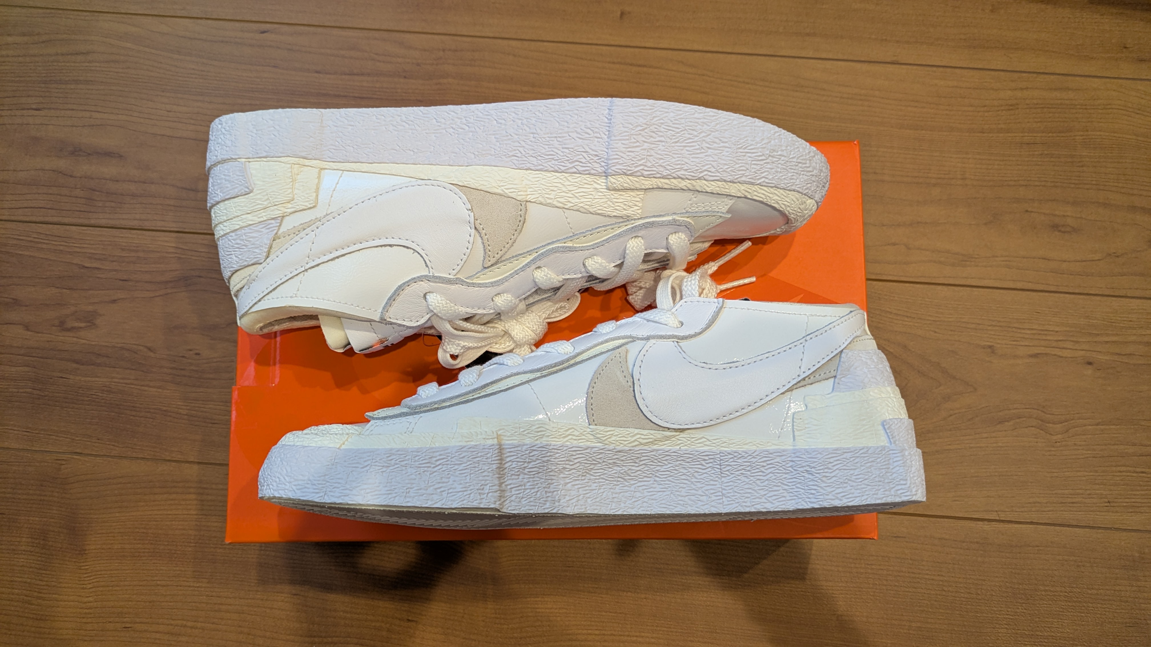 sacai × Nike Blazer Low "White Patent Leather"
