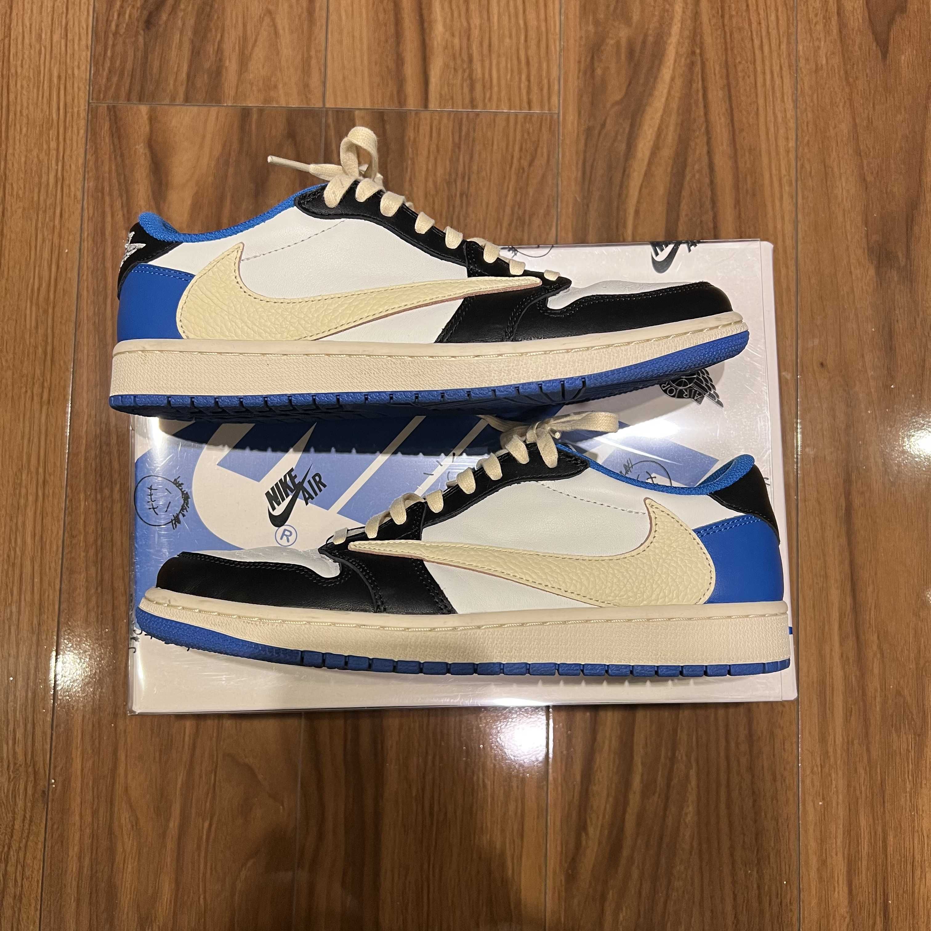 Travis Scott × fragment design × Nike Air Jordan 1 Low OG SP "Military Blue"