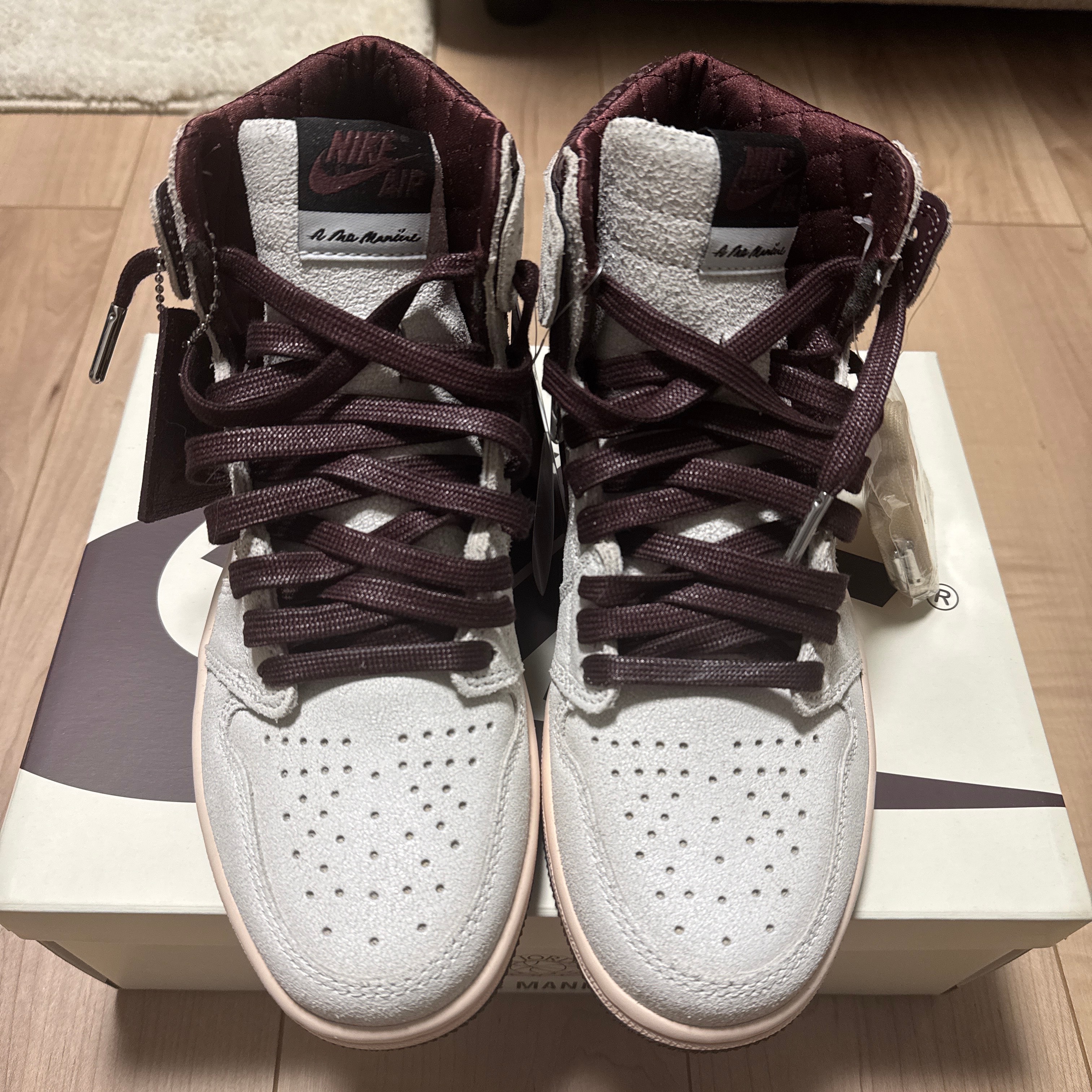 A Ma Maniere × Nike Air Jordan 1 Retro High OG "Sail and Burgundy"
