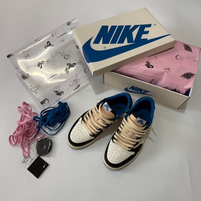 Travis Scott × fragment design × Nike Air Jordan 1 Low OG SP "Military Blue"