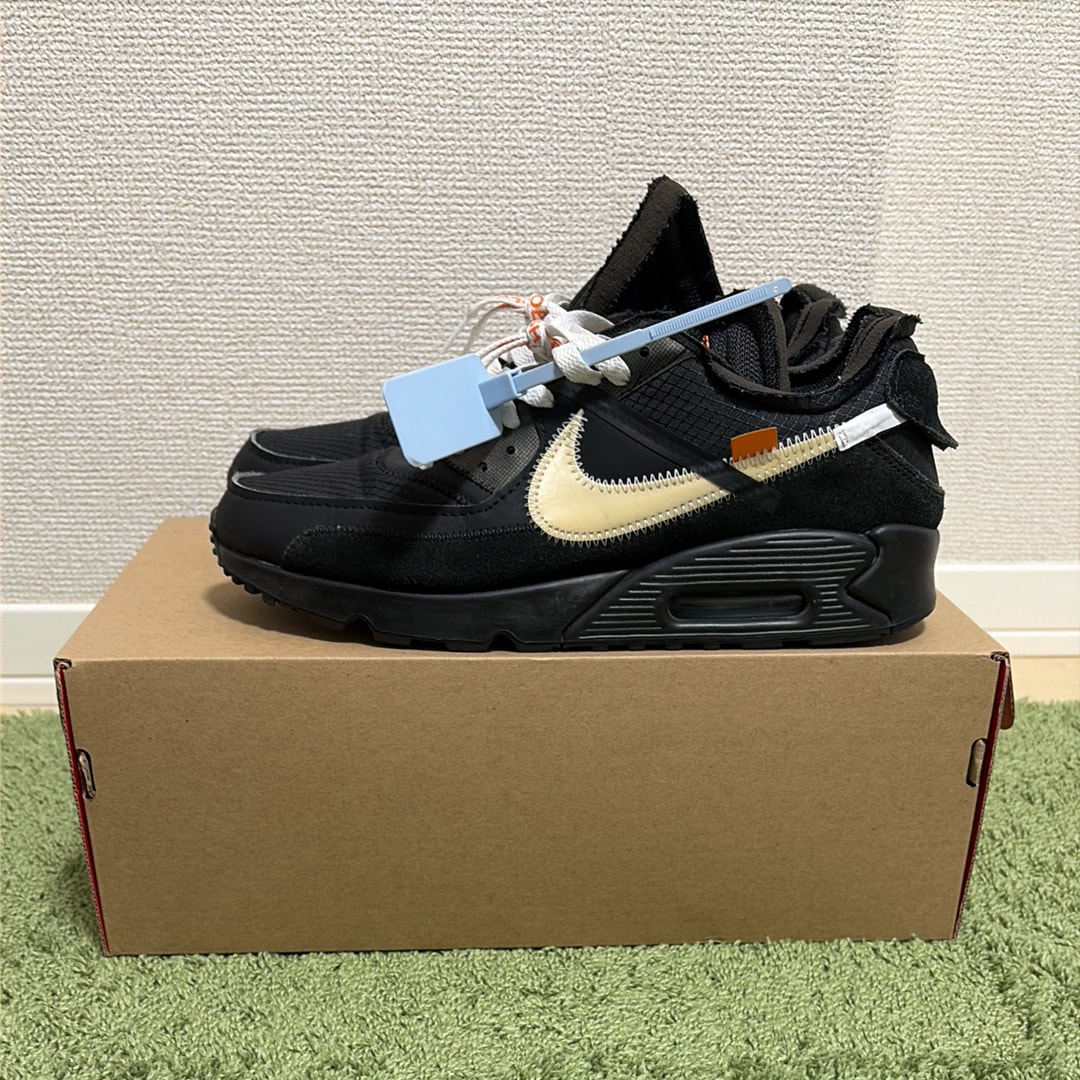 Off-White × Nike Air Max 90 "Black/Black-Cone-White"
