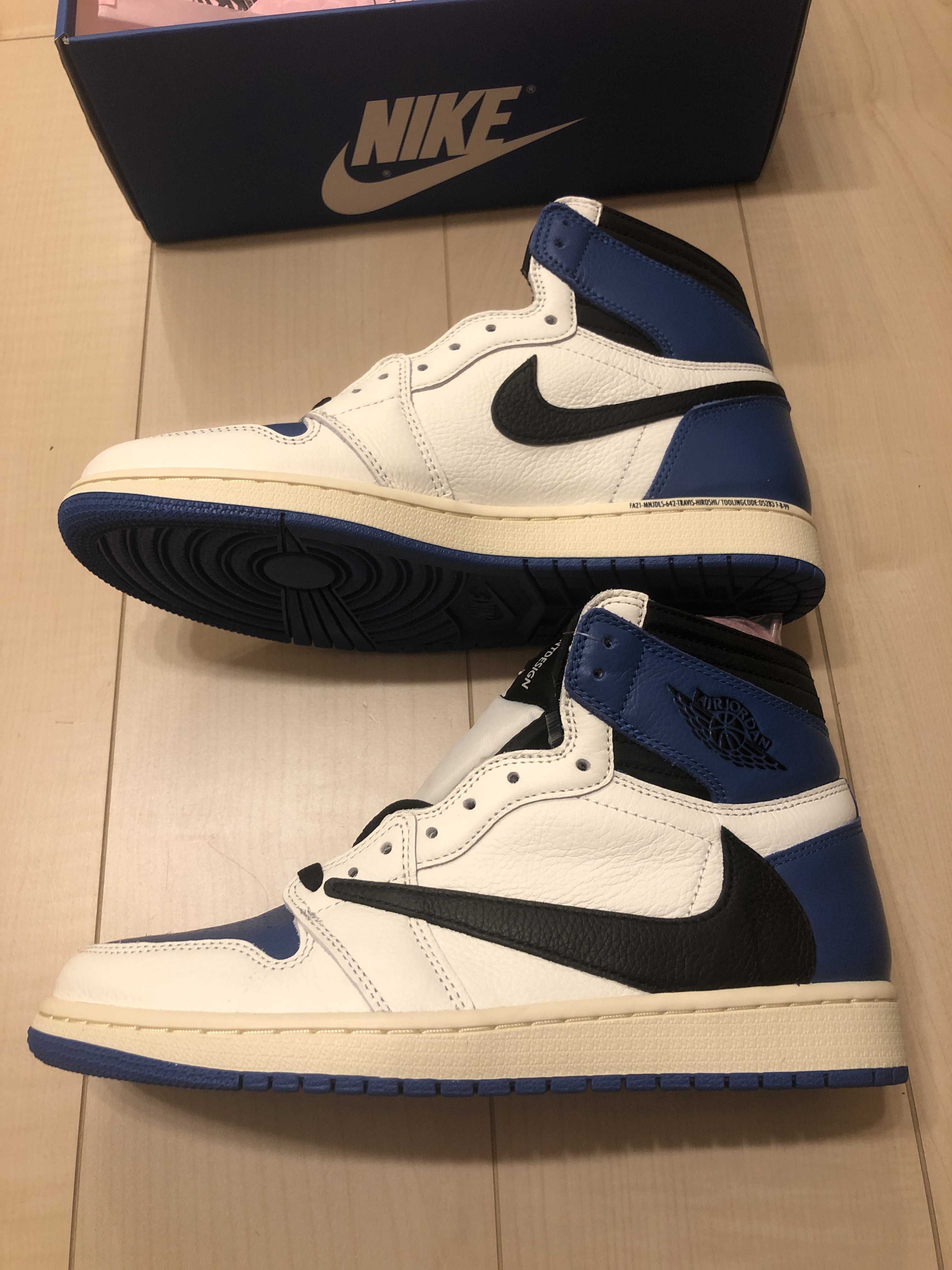 Travis Scott × fragment design × Nike Air Jordan 1 Retro High OG SP "Military Blue"