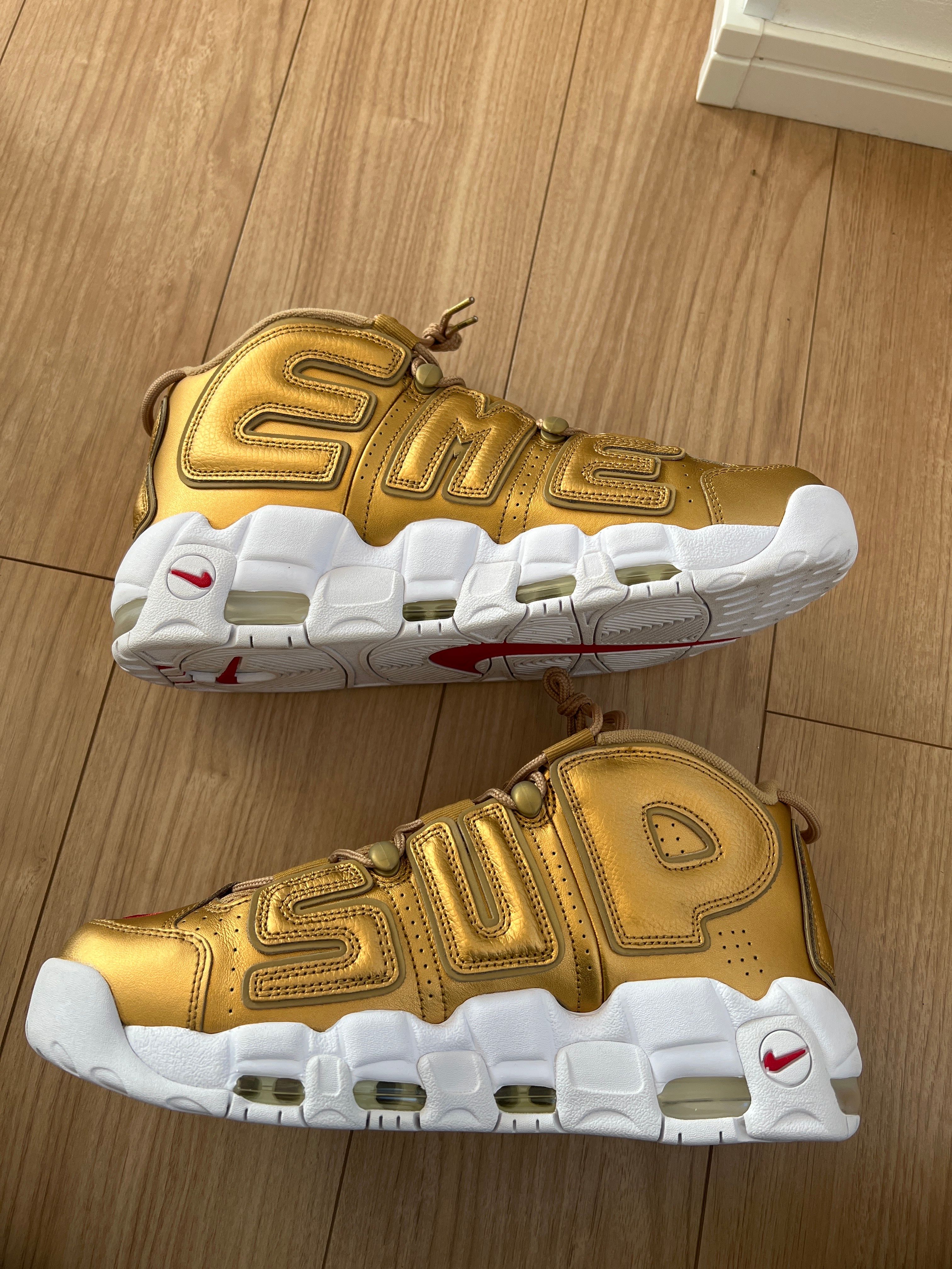 Supreme × Nike Air More Uptempo "Metallic Gold"