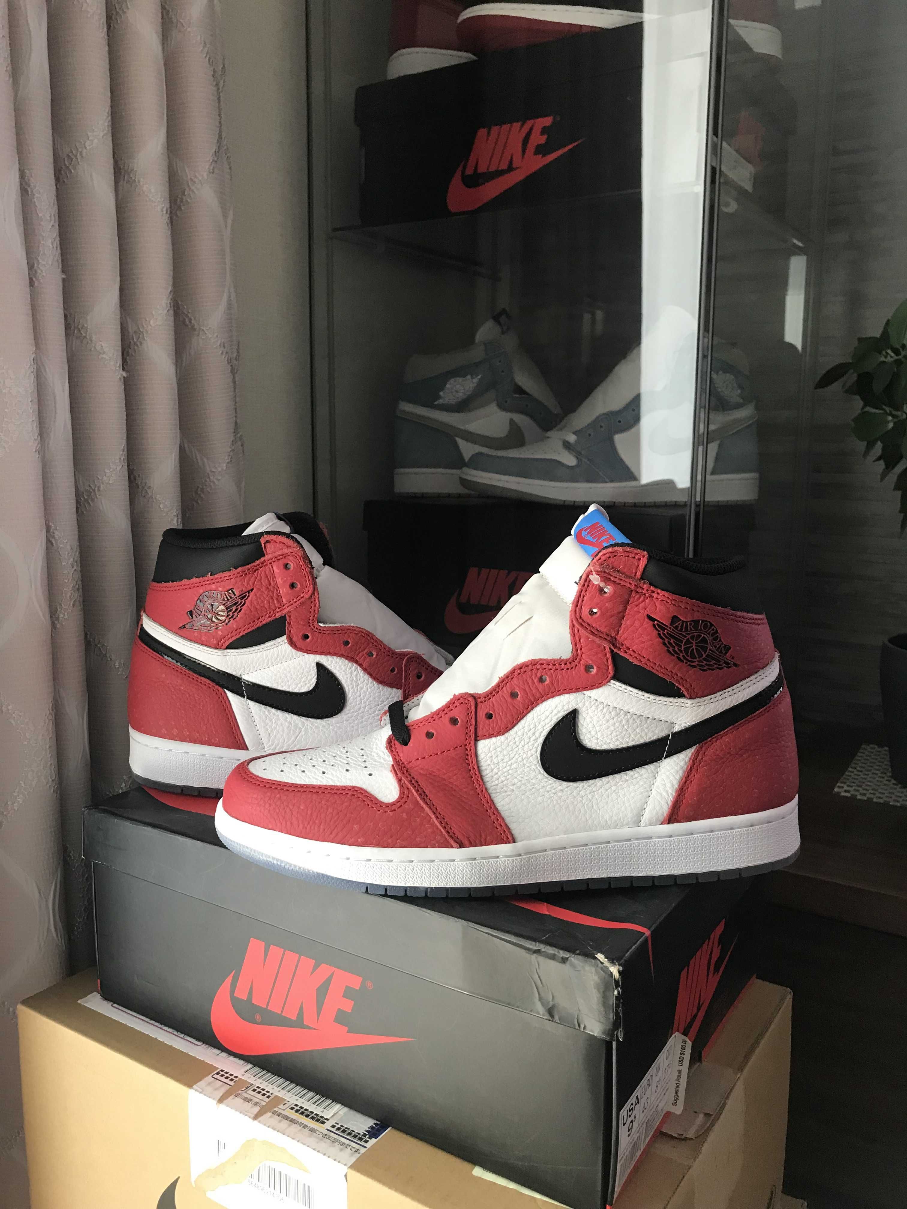 Spiderman × Nike Air Jordan 1 Origin Story "Gym Red/White/Photo Blue/Black"