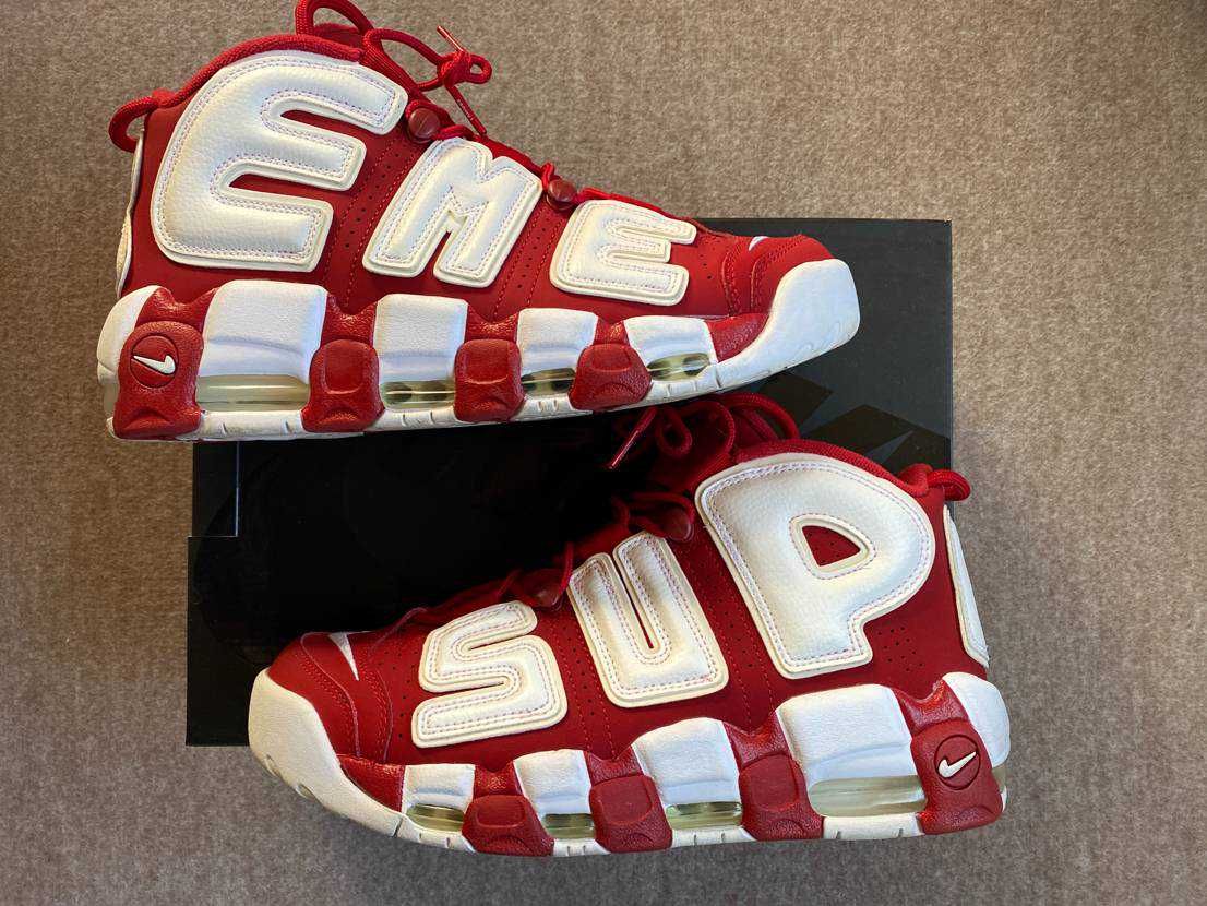 Supreme × Nike Air More Uptempo "White/Red"