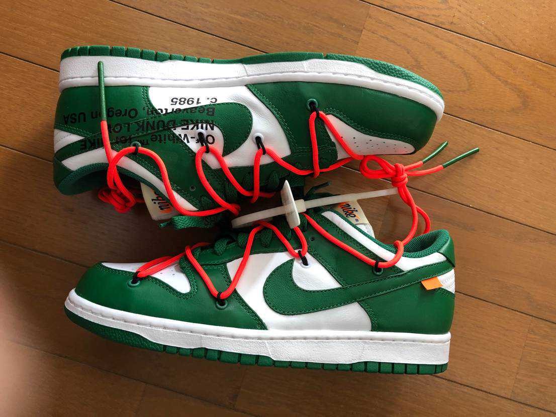 Off-White × Nike Dunk Low "White/Pine Green"