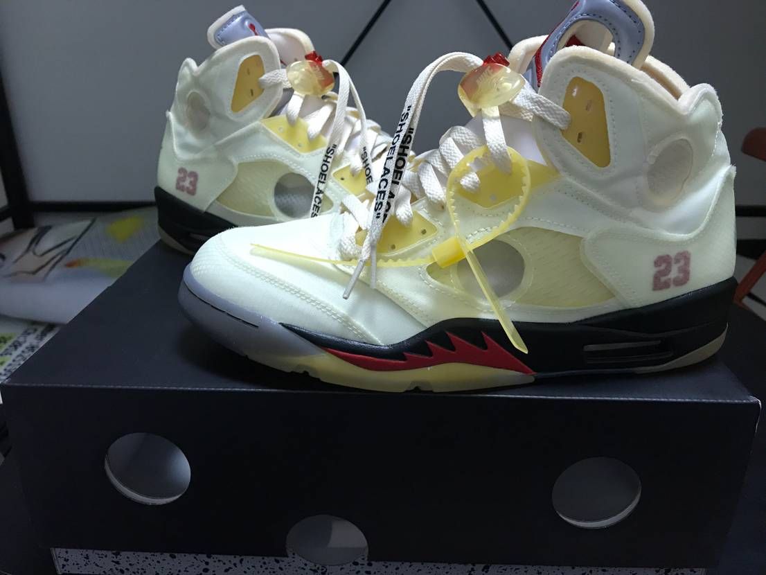 Off-White × Nike Air Jordan 5 "Sail"  