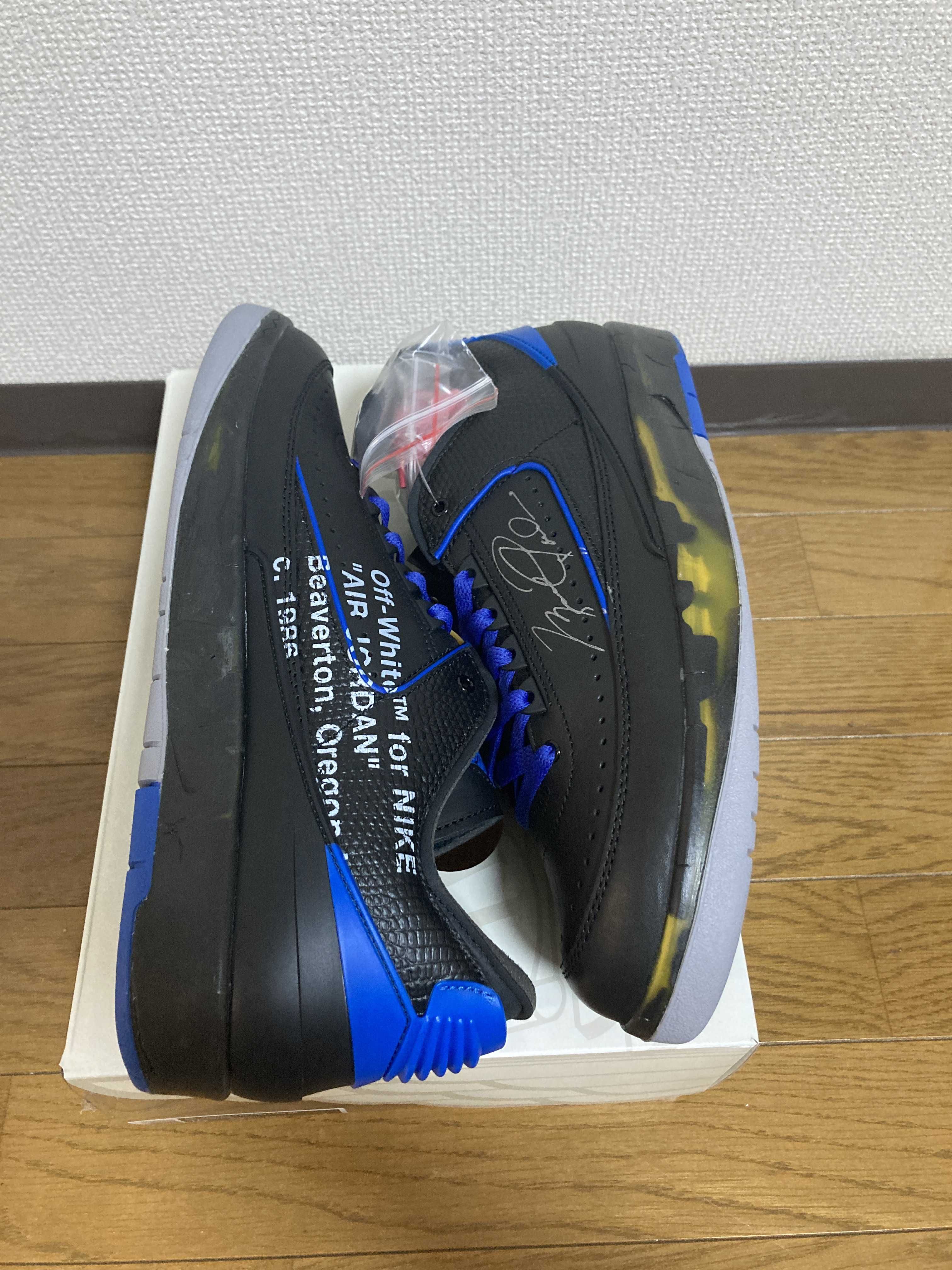 Off-White × Nike Air Jordan 2 Low "Black and Varsity Royal"