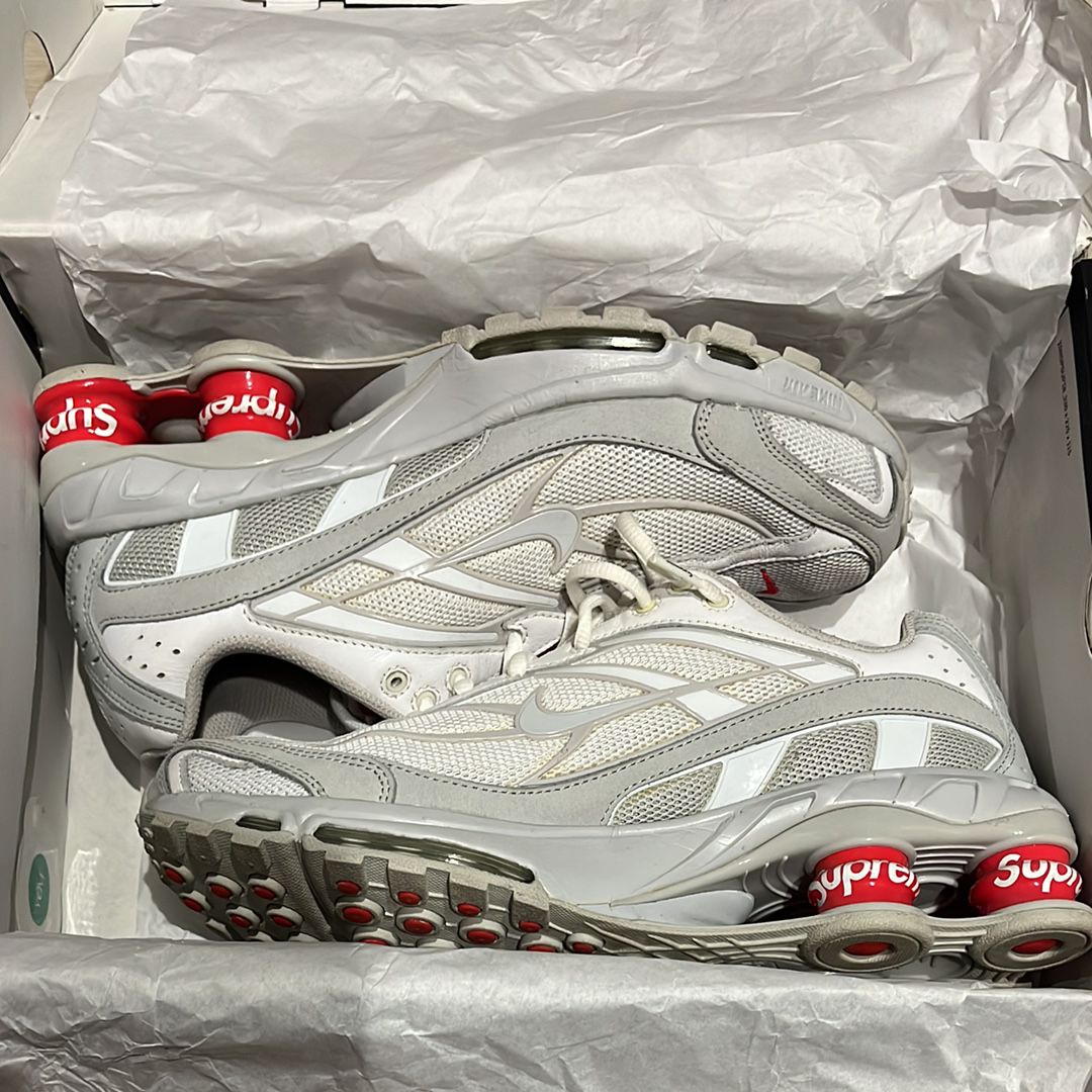 Supreme × Nike Shox Ride 2 "White/Grey Fog/Flat Platinum"