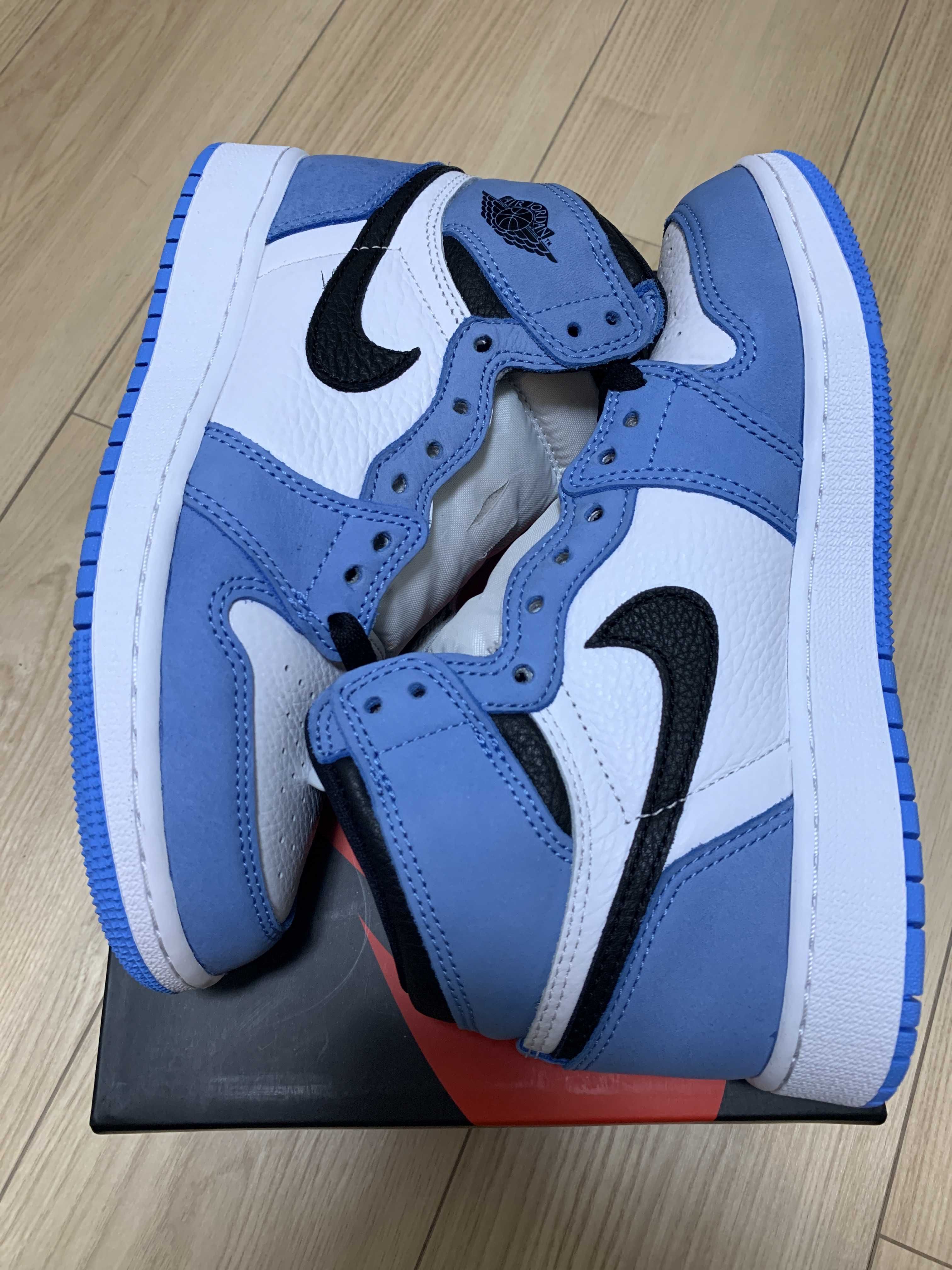 Nike GS Air Jordan 1 High "White/University Blue/Black"