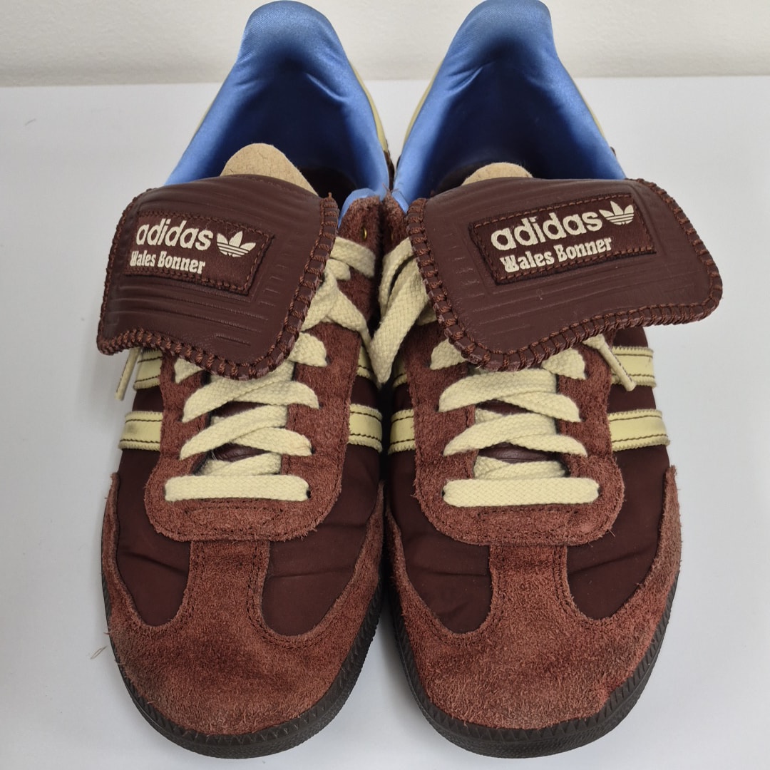 Wales Bonner × adidas Samba Nylon Low "Fox Brown/Sandy Beige/Lucky Blue"