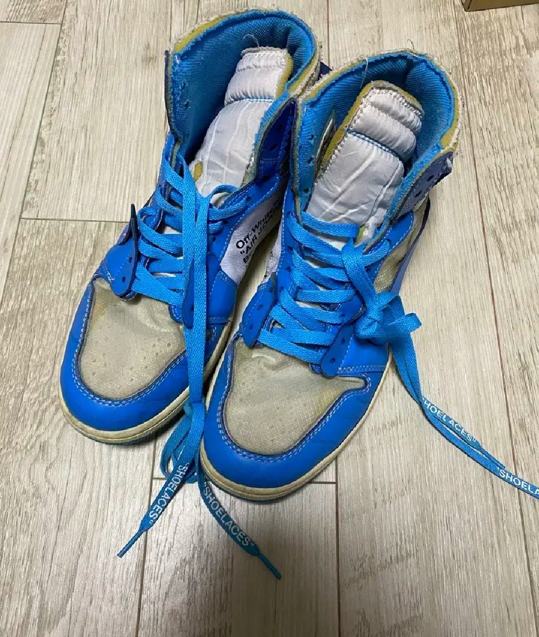 Off-White × Nike Air Jordan 1 High UNC "White/Dark Powder Blue"