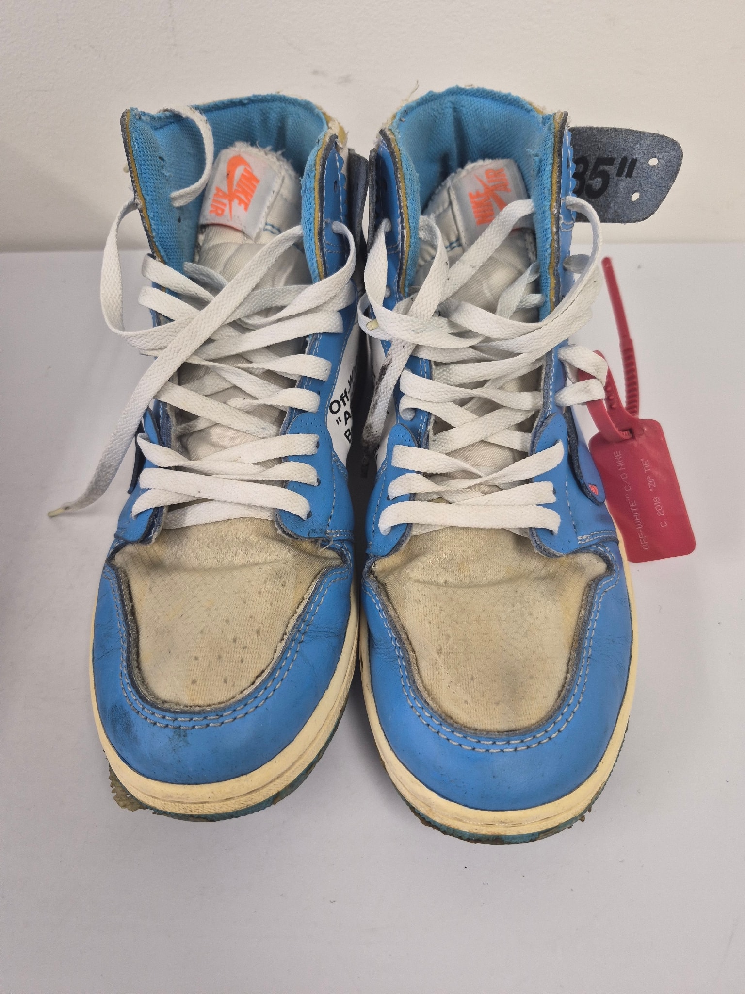 Off-White × Nike Air Jordan 1 High UNC "White/Dark Powder Blue"