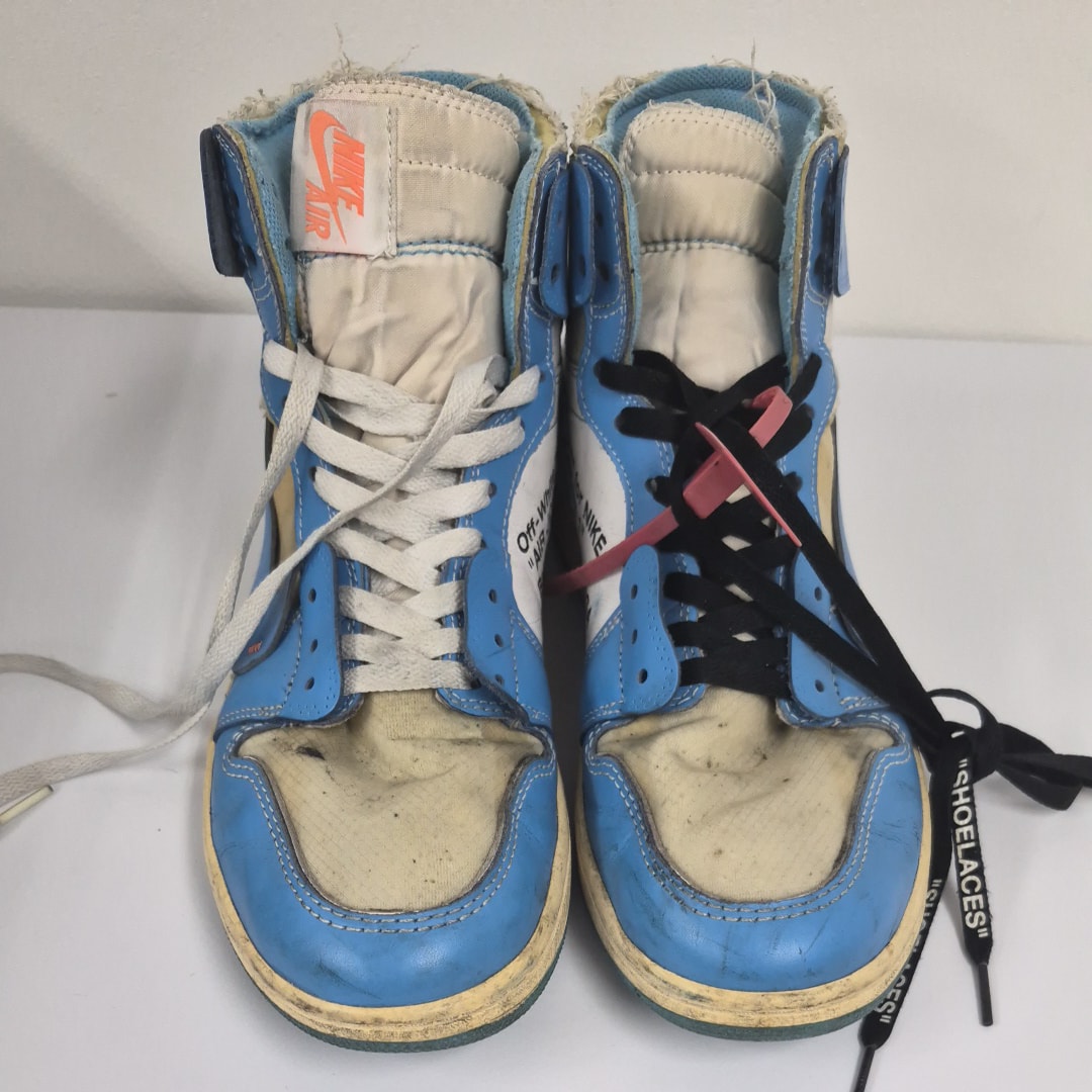 Off-White × Nike Air Jordan 1 High UNC "White/Dark Powder Blue"