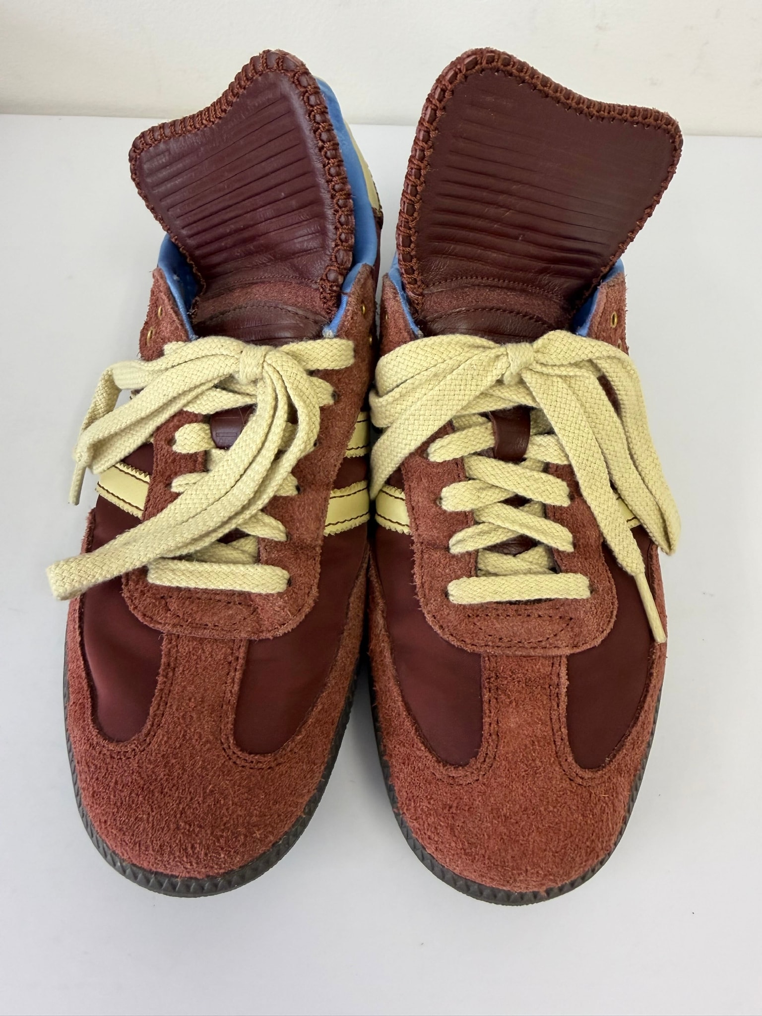 Wales Bonner × adidas Samba Nylon Low "Fox Brown/Sandy Beige/Lucky Blue"