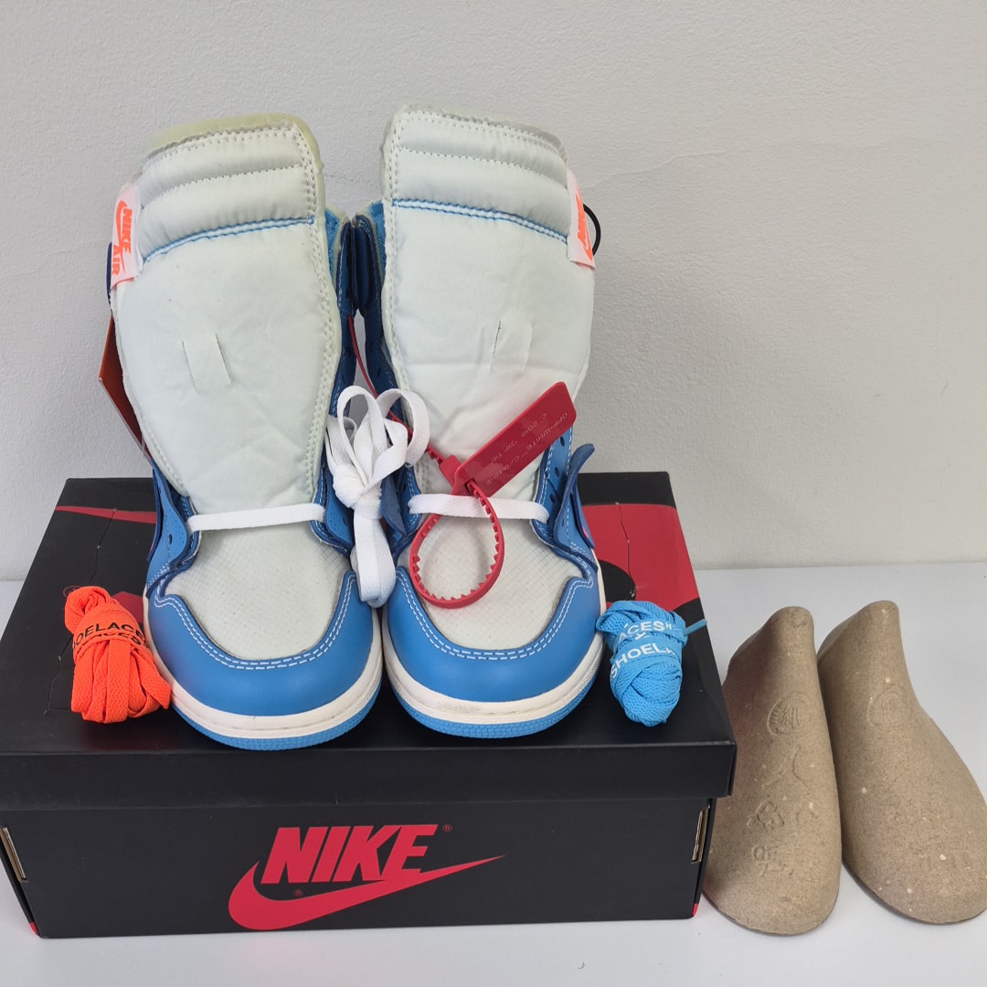 Off-White × Nike Air Jordan 1 High UNC "White/Dark Powder Blue"