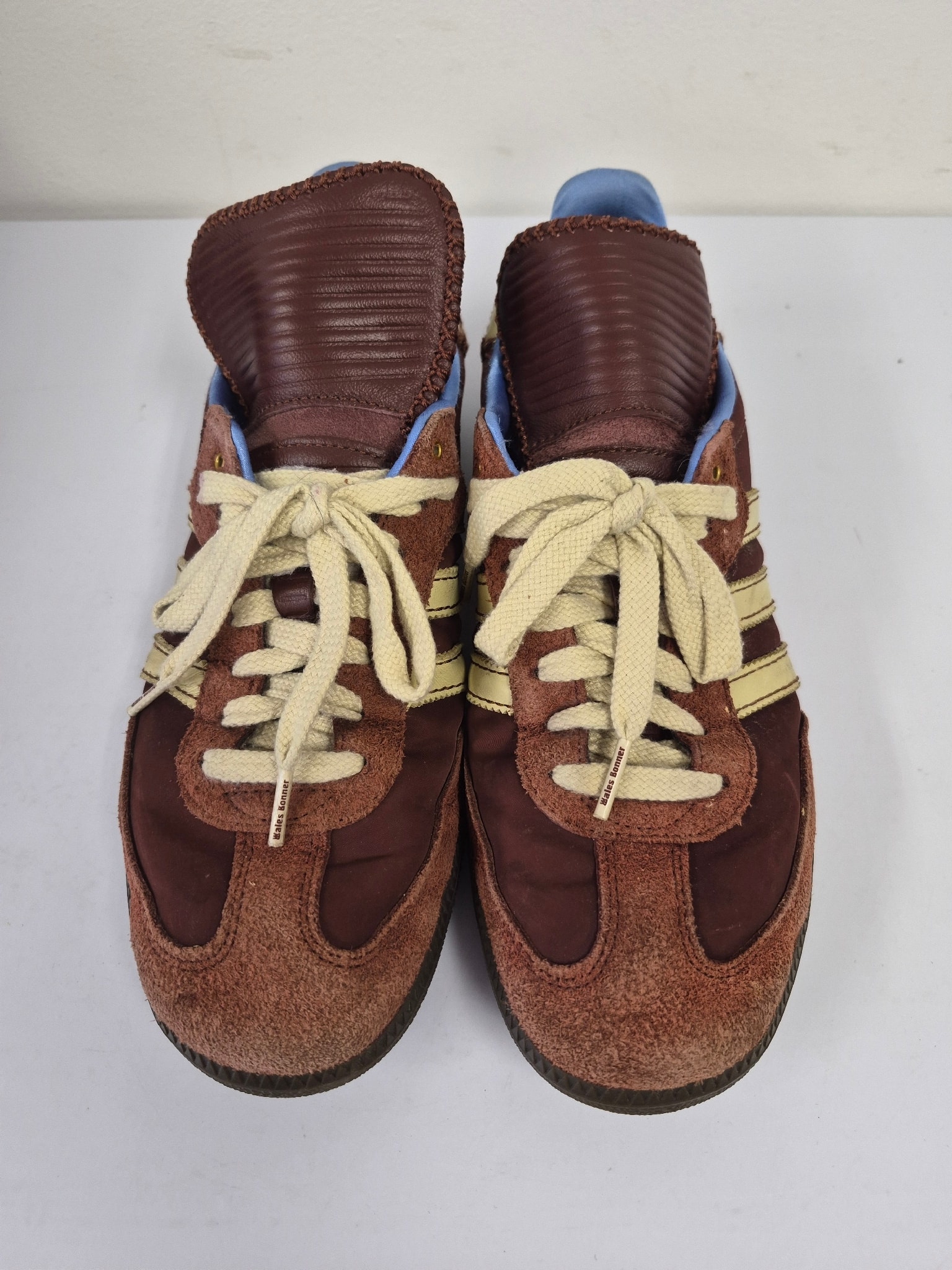Wales Bonner × adidas Samba Nylon Low "Fox Brown/Sandy Beige/Lucky Blue"