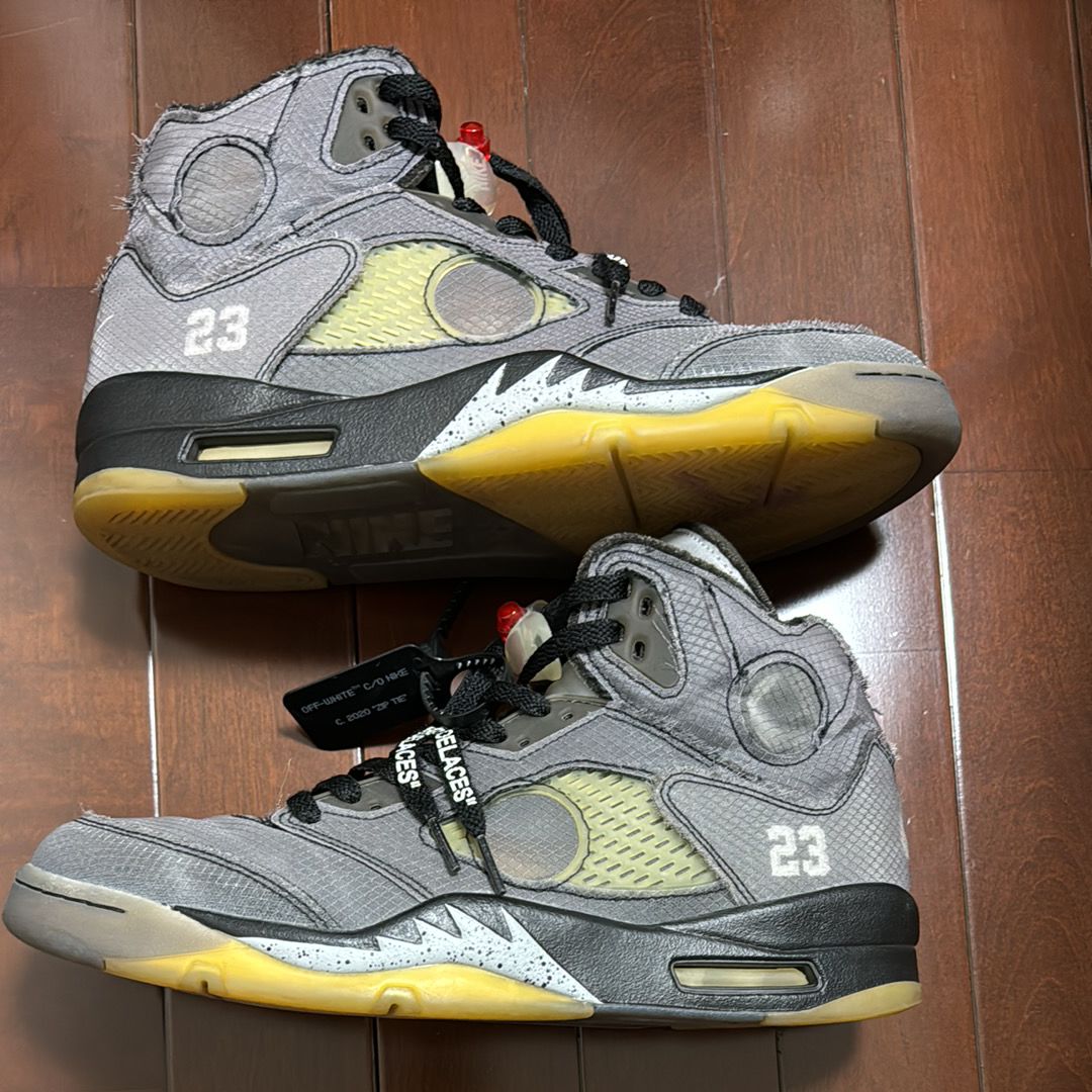 Off-White × Nike Air Jordan 5 "Black/Muslin/Fire Red"