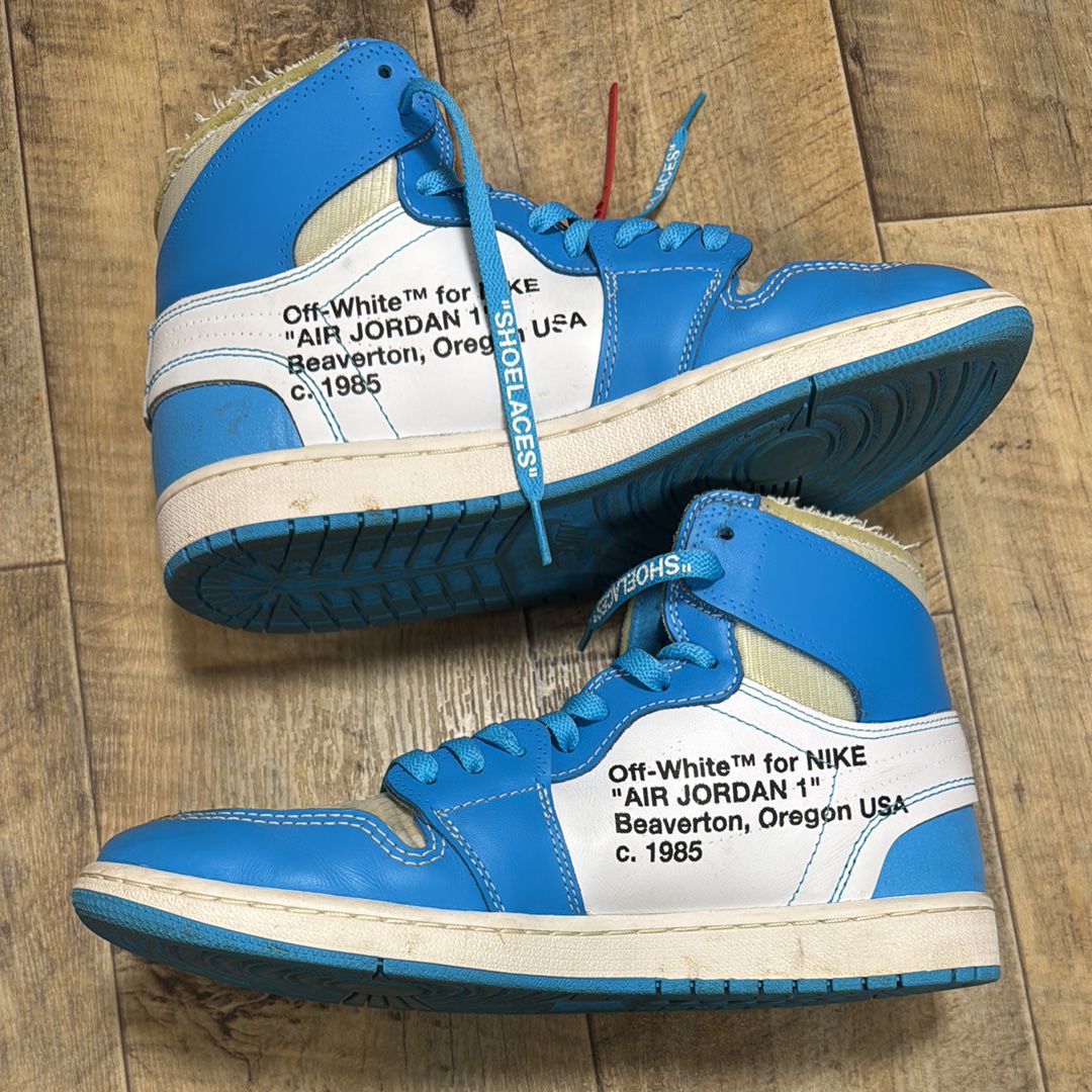 Off-White × Nike Air Jordan 1 High UNC "White/Dark Powder Blue"
