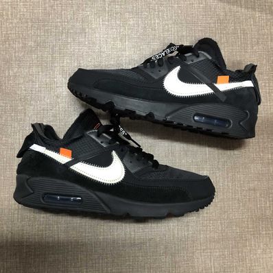 Off-White × Nike Air Max 90 "Black/Black-Cone-White"