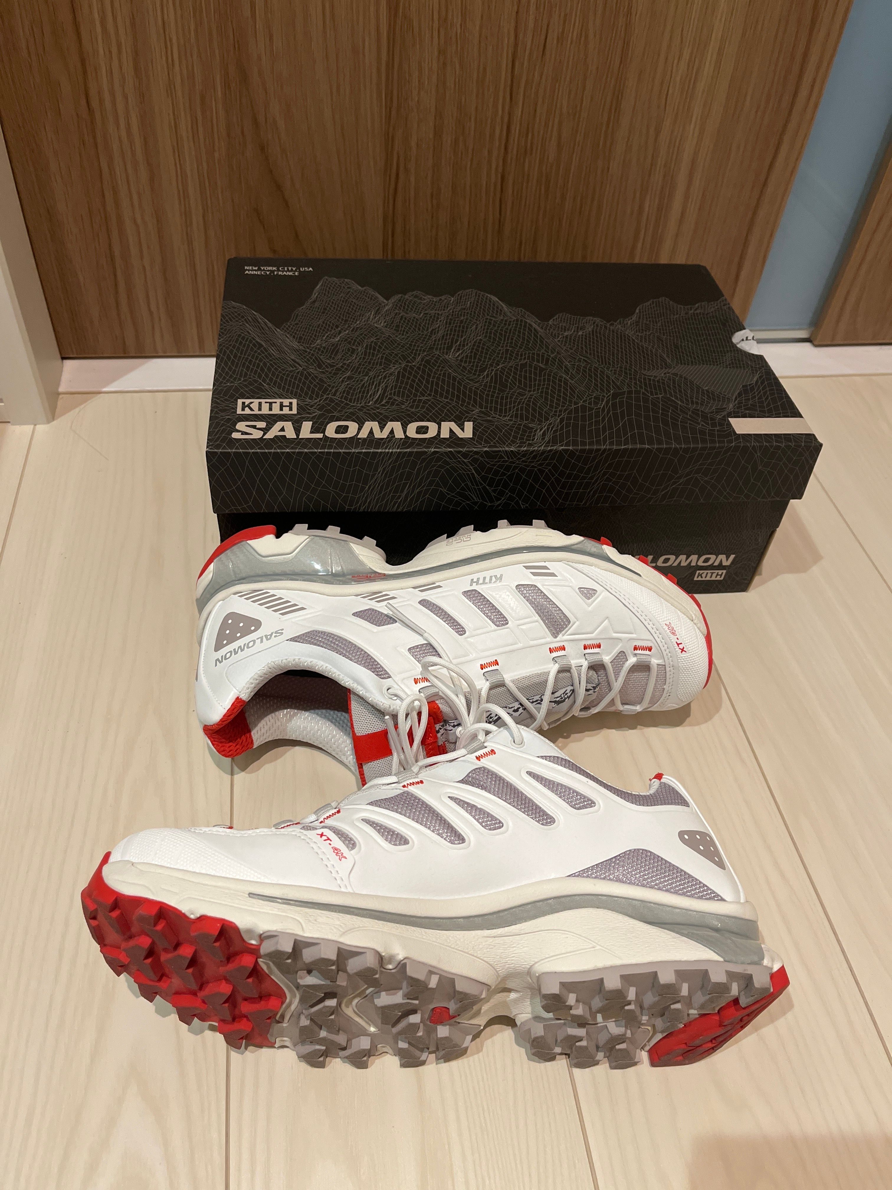 KITH × Salomon XT-4K "Bright White/Ashes of Roses/Fiery Red"