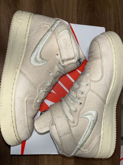Stussy × Nike Air Force 1 Mid "Fossil Stone"