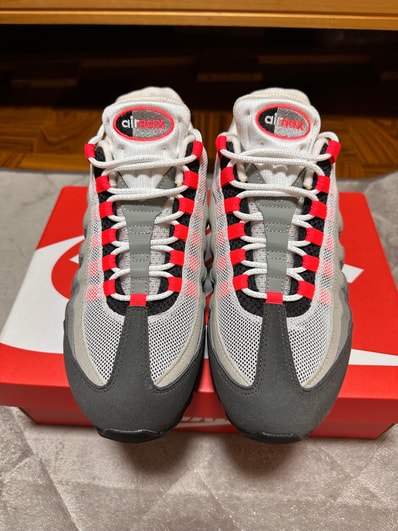 Nike Air Max 95 OG Big Bubble "Medium Ash/Solar Red"