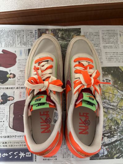 CLOT × Sacai × Nike LD Waffle "Orange Blaze"