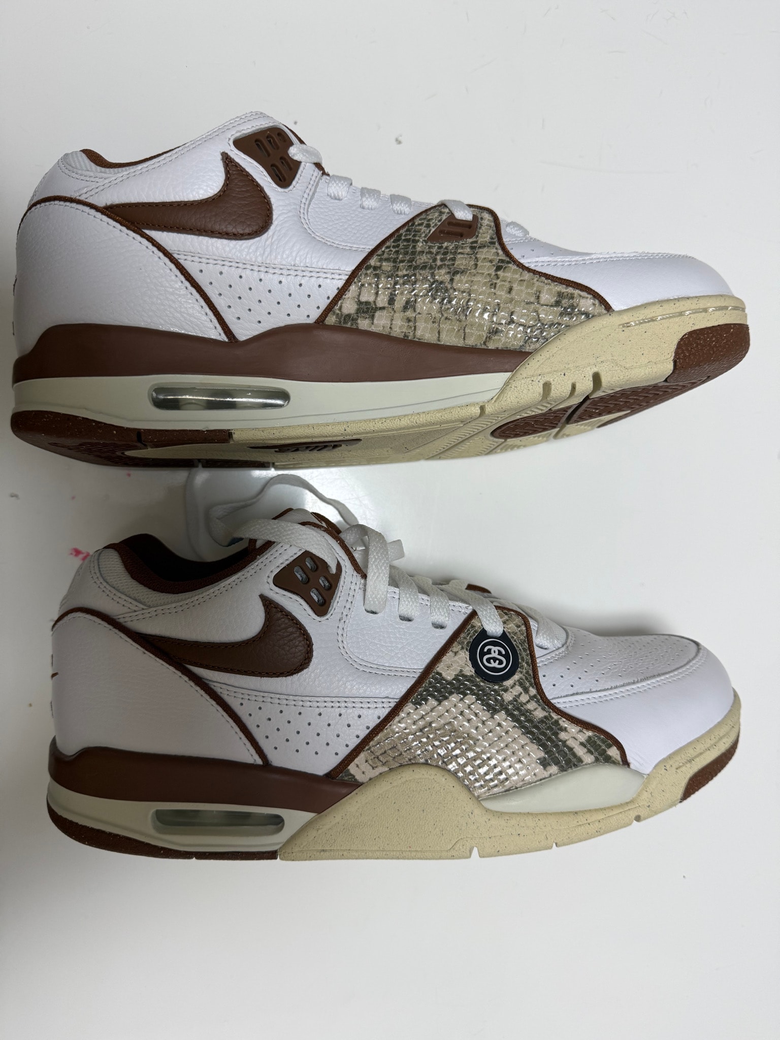Stussy × Nike Air Flight 89 Low SP "White and Pecan"