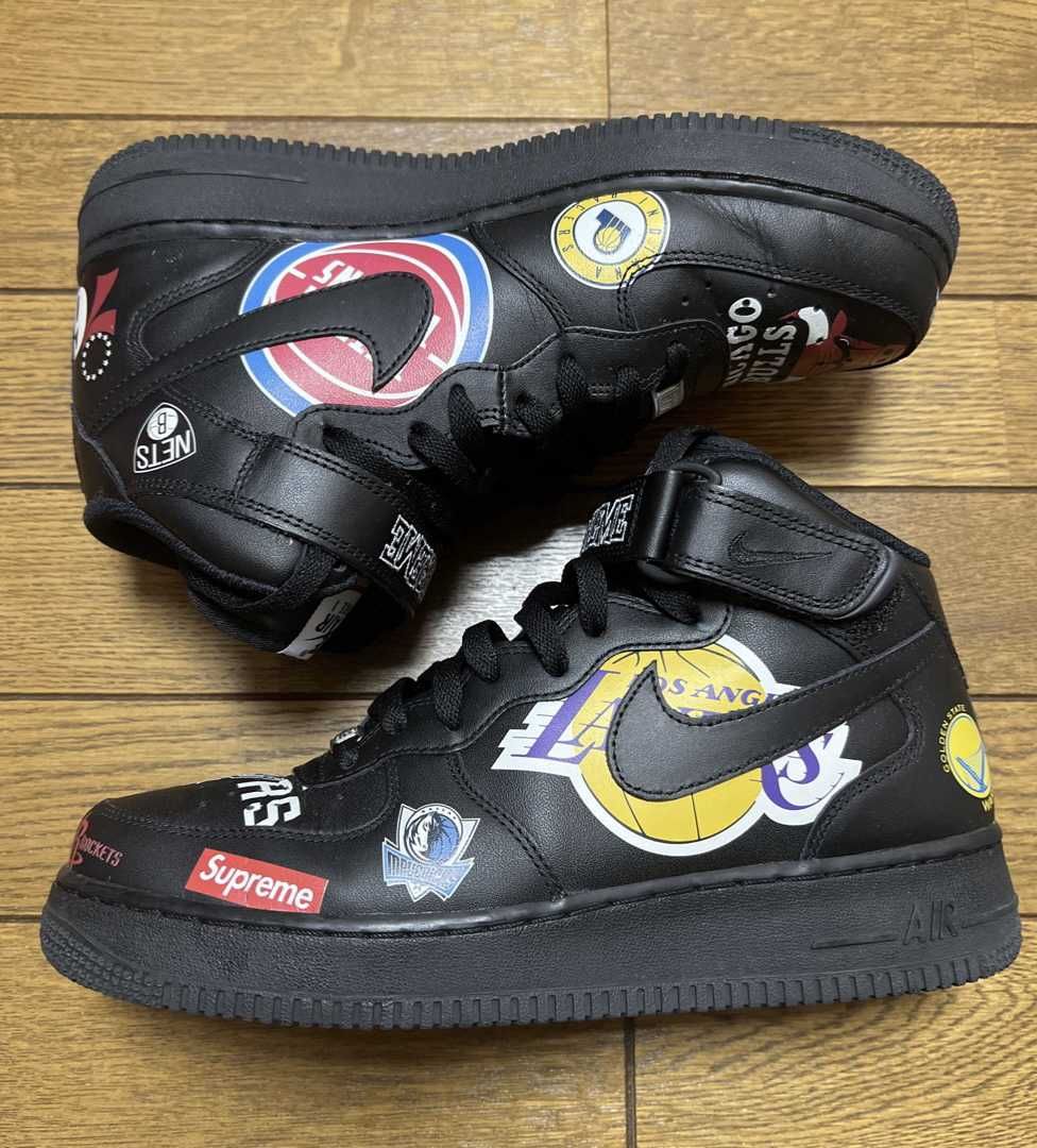 Supreme × NBA × Nike Air Force 1 Mid '07 "Black"