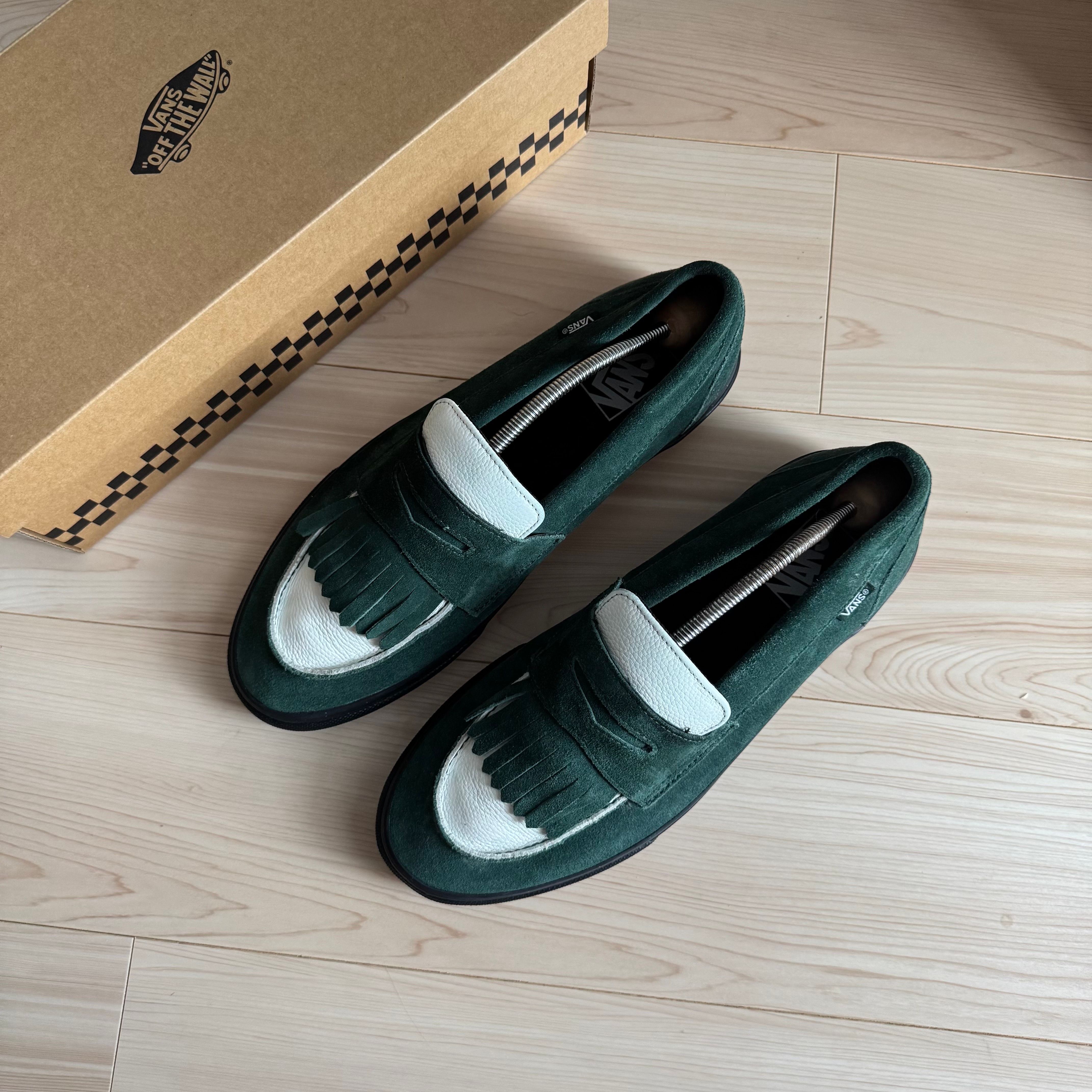 VANS グリーン ホワイト ローファー