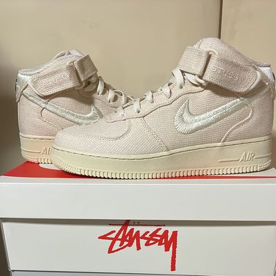 Stussy × Nike Air Force 1 Mid "Fossil Stone"