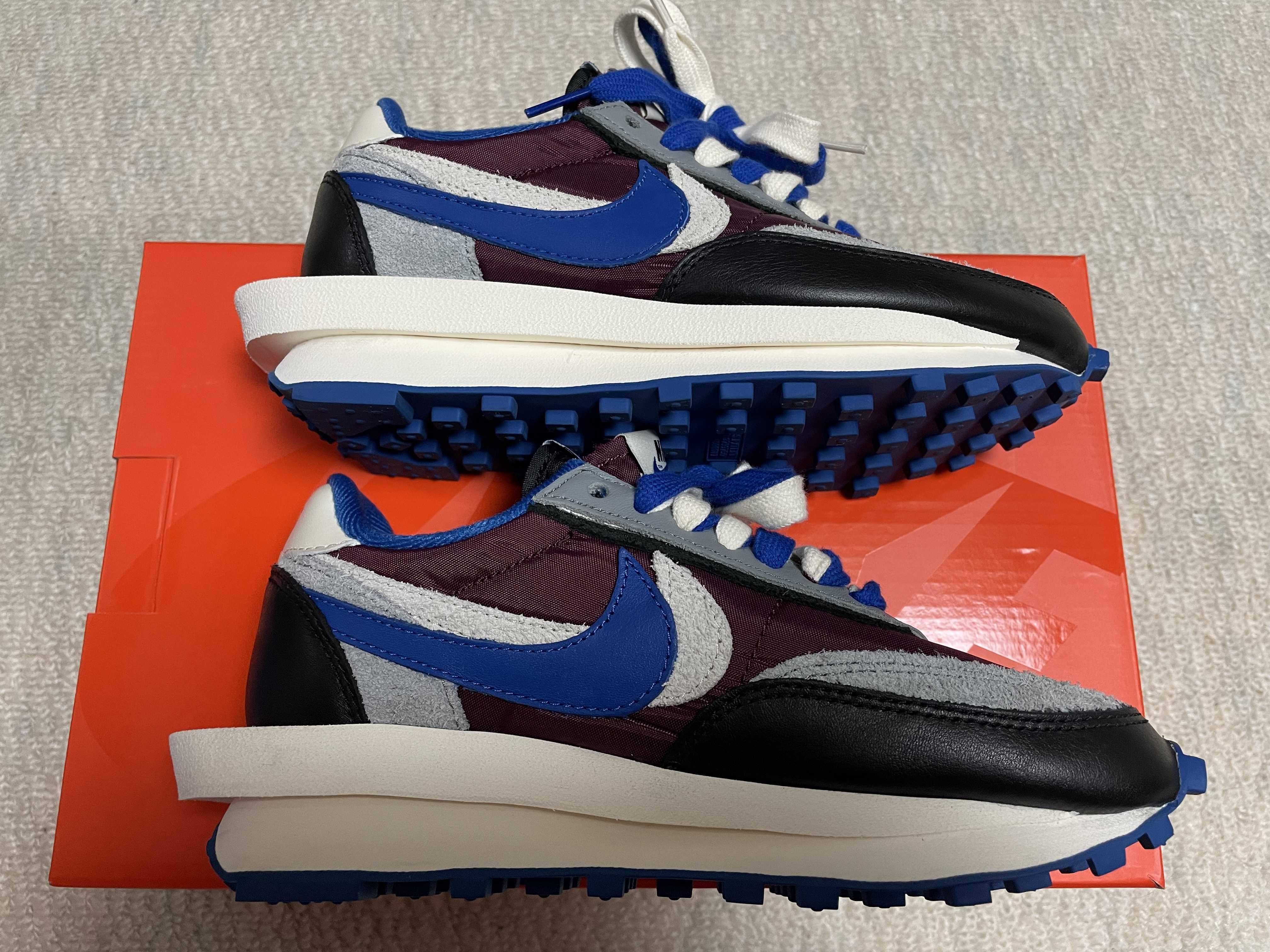 UNDERCOVER × sacai × Nike LD Waffle "Night Maroon/Pale Ivory-Ground Grey-Team Royal"