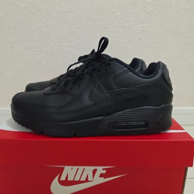 Nike GS Air Max 90 LTR "Triple Black/White"