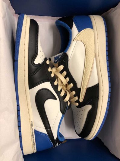 Travis Scott × fragment design × Nike Air Jordan 1 Low OG SP "Military Blue"